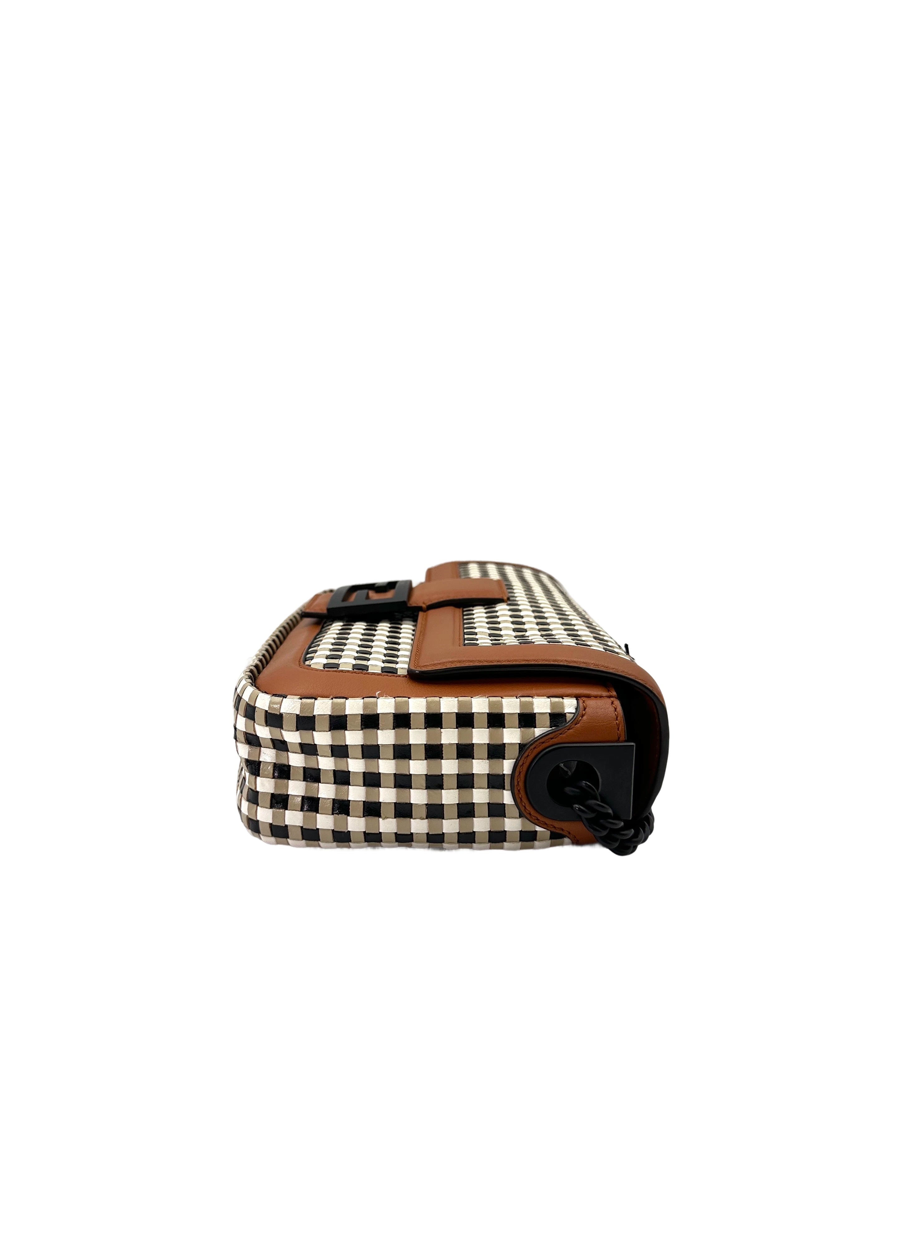 Fendi Baguette Interlaced Leather Shoulder Bag FF94