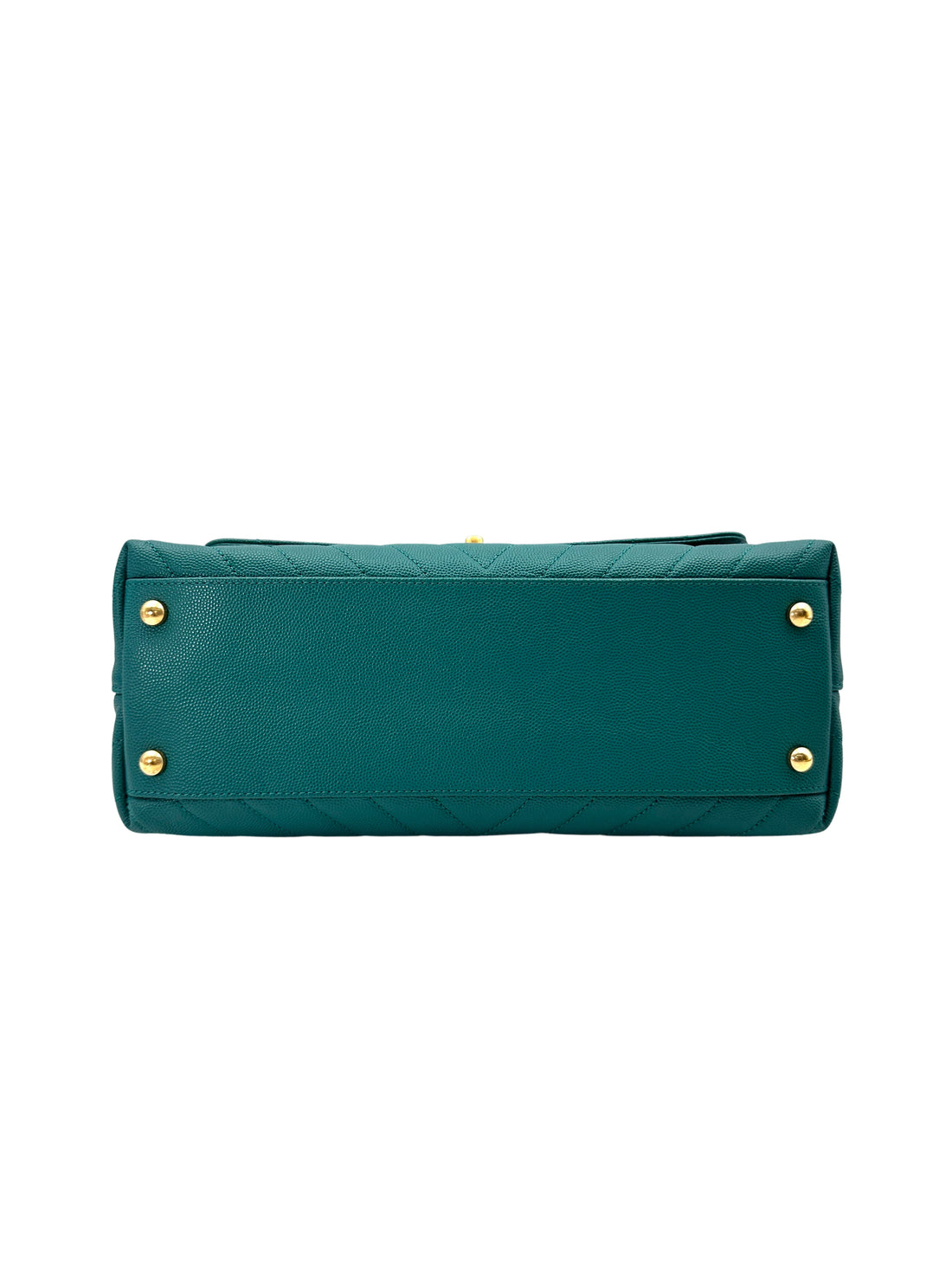 Chanel CoCo Handle Green Chevron Quilted Leather Medium Size Lizard Handle Shoulder Bag(28***84) CC1814