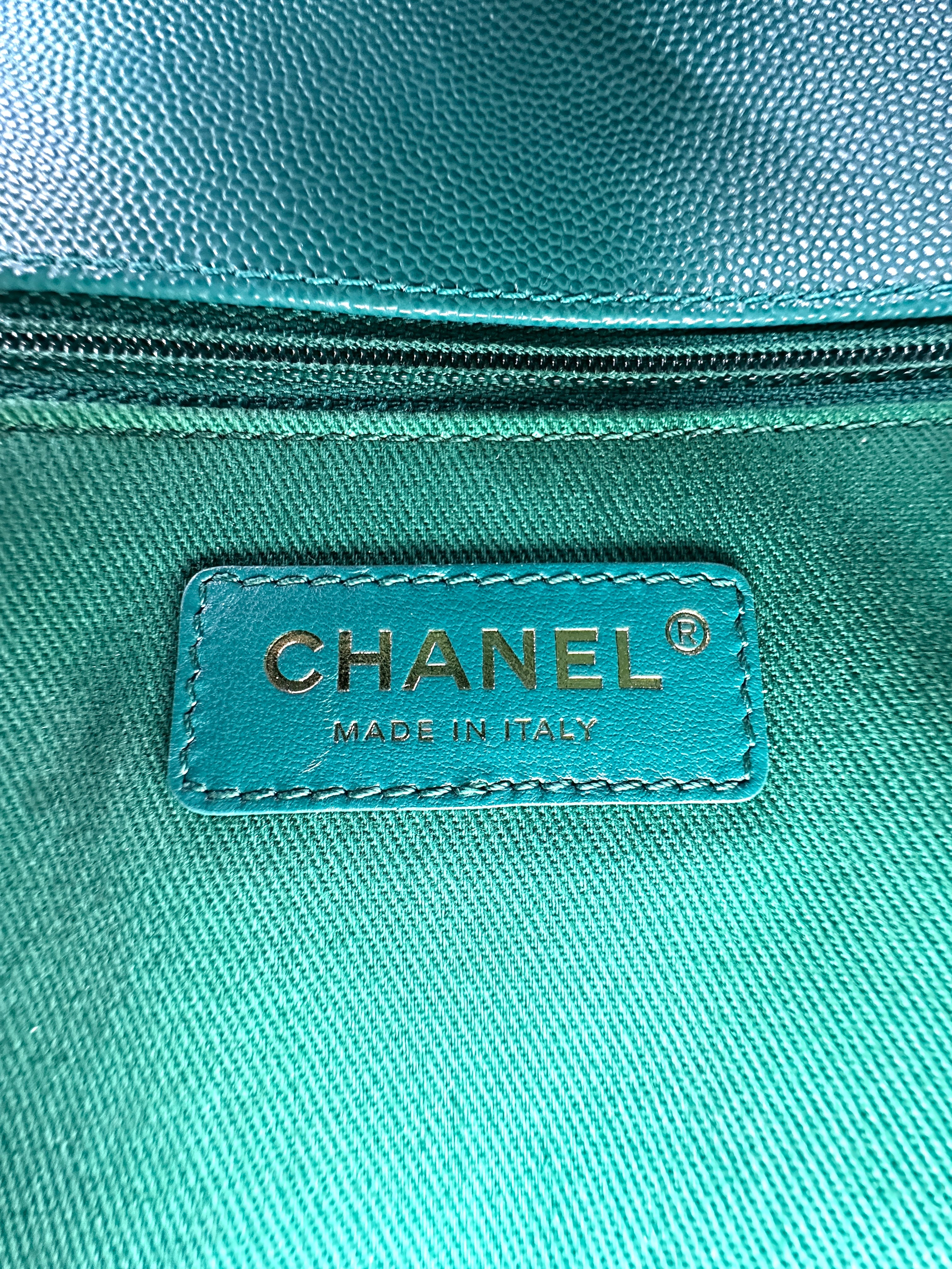 Chanel CoCo Handle Green Chevron Quilted Leather Medium Size Lizard Handle Shoulder Bag(28***84) CC1814