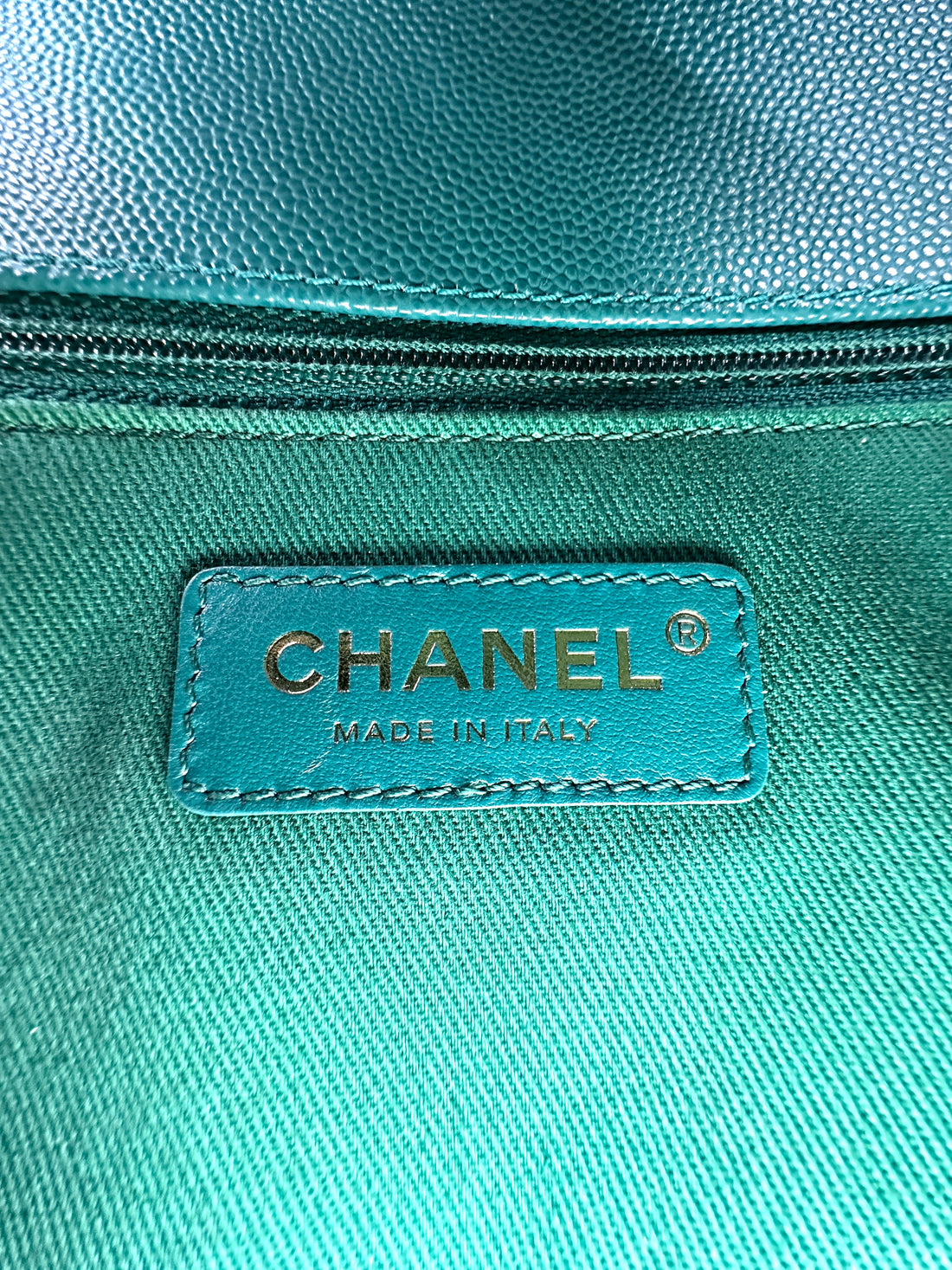 Chanel CoCo Handle Green Chevron Quilted Leather Medium Size Lizard Handle Shoulder Bag(28***84) CC1814