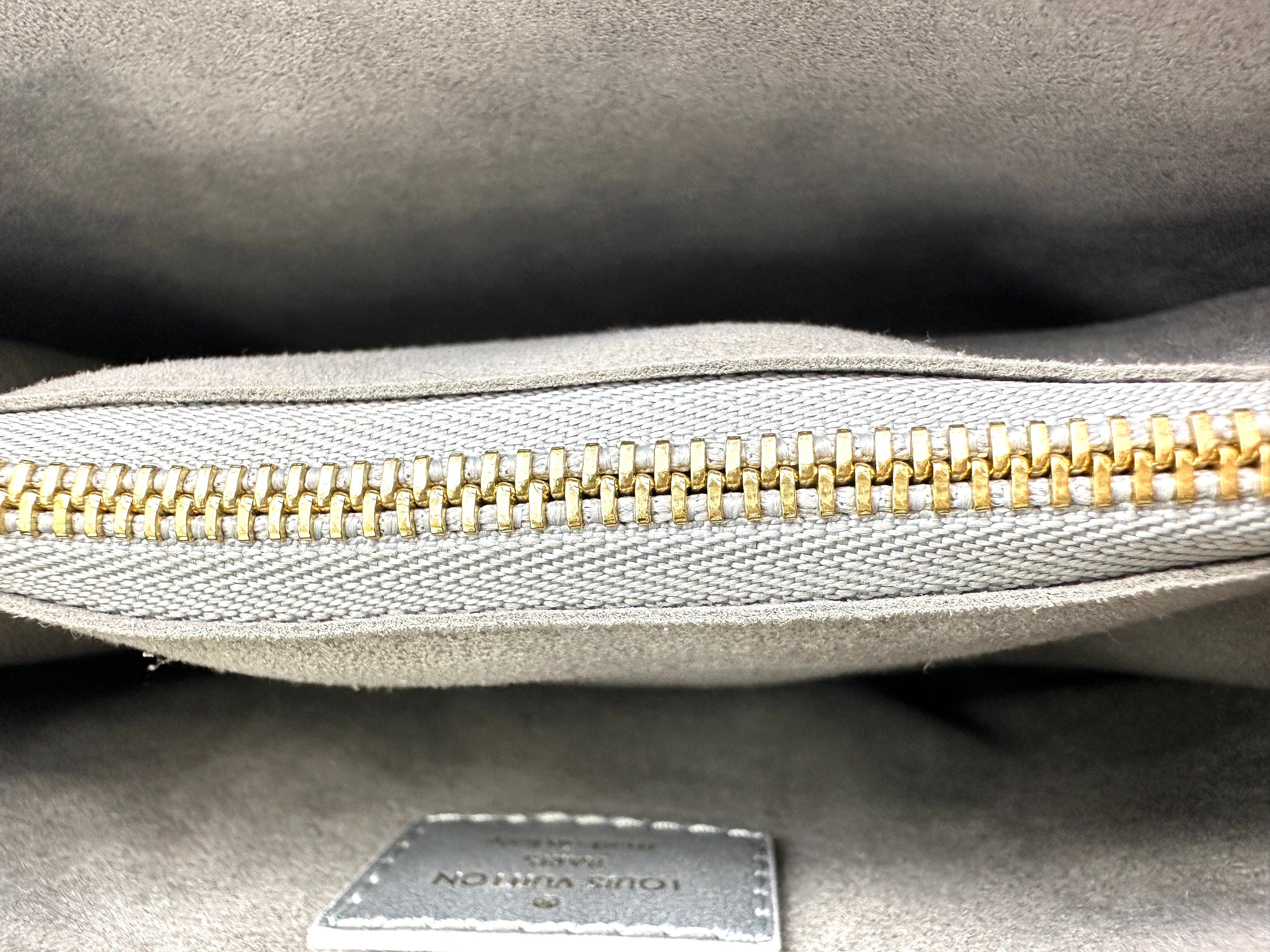 Louis Vuitton Coussin Silver Monogram Embossed Leather Wallet On Chain LV2483