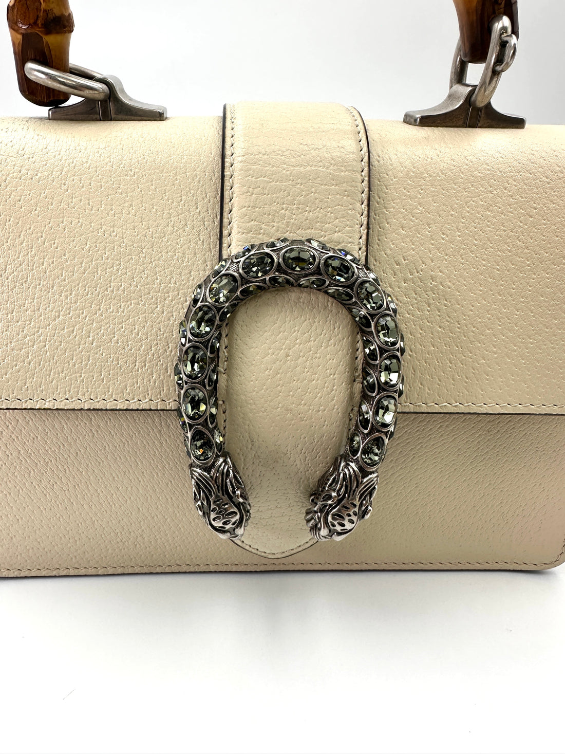 Gucci Dionysus White Leather Bamboo Handle Bag GG867