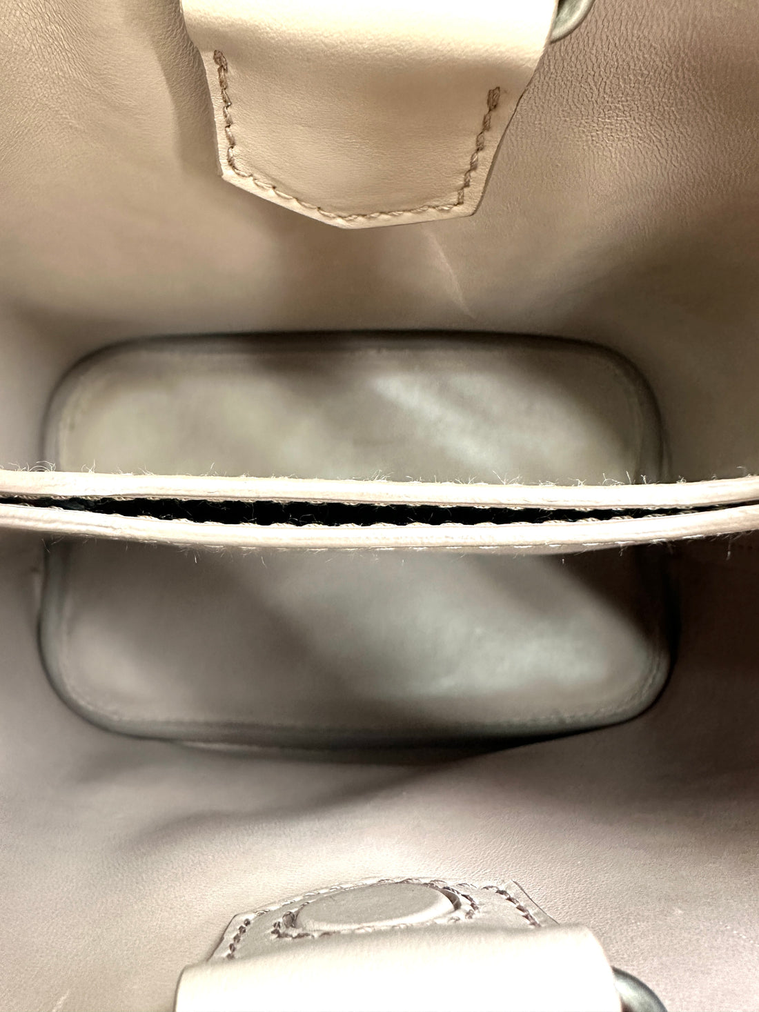 Prada Panier Beige Saffiano Leather Bucket Bag With Enamel Appliques IRIS181