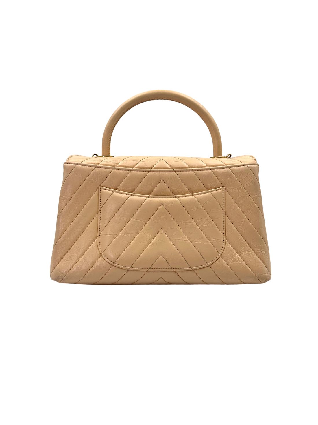 Chanel CoCo Handle White Chevron Quilted Leather Shoulder Bag(24***81) CC1816