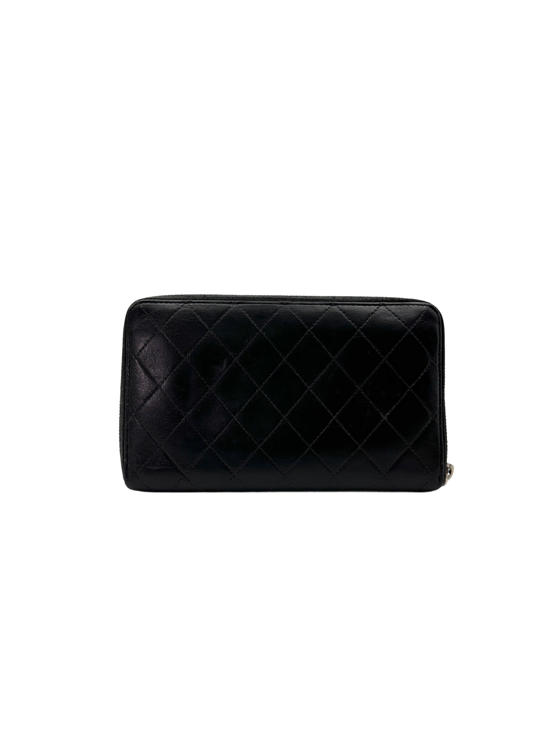Chanel Black Matelasse Quillted Zippy Long Wallet(17***02) CC1817