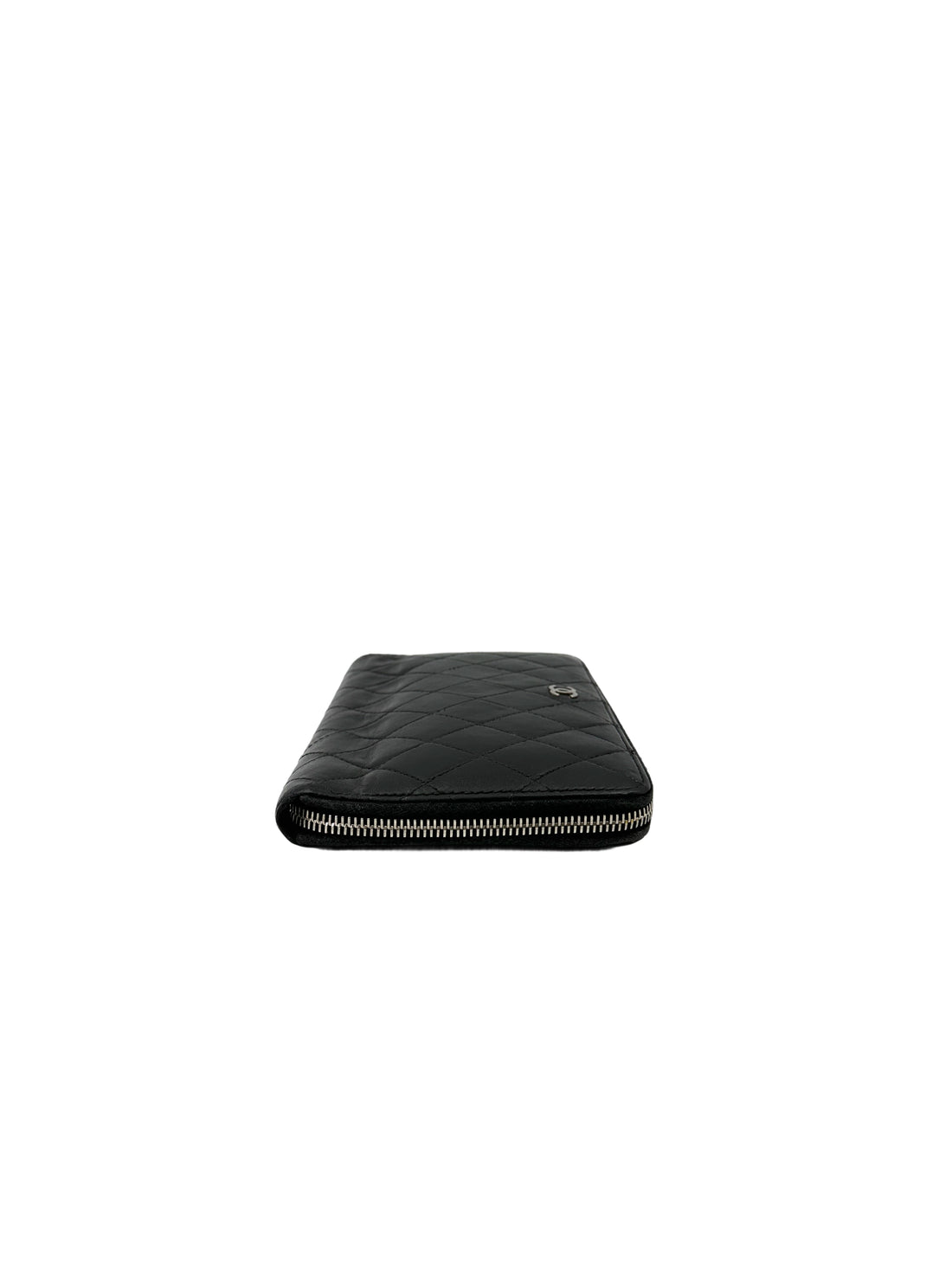 Chanel Black Matelasse Quillted Zippy Long Wallet(17***02) CC1817