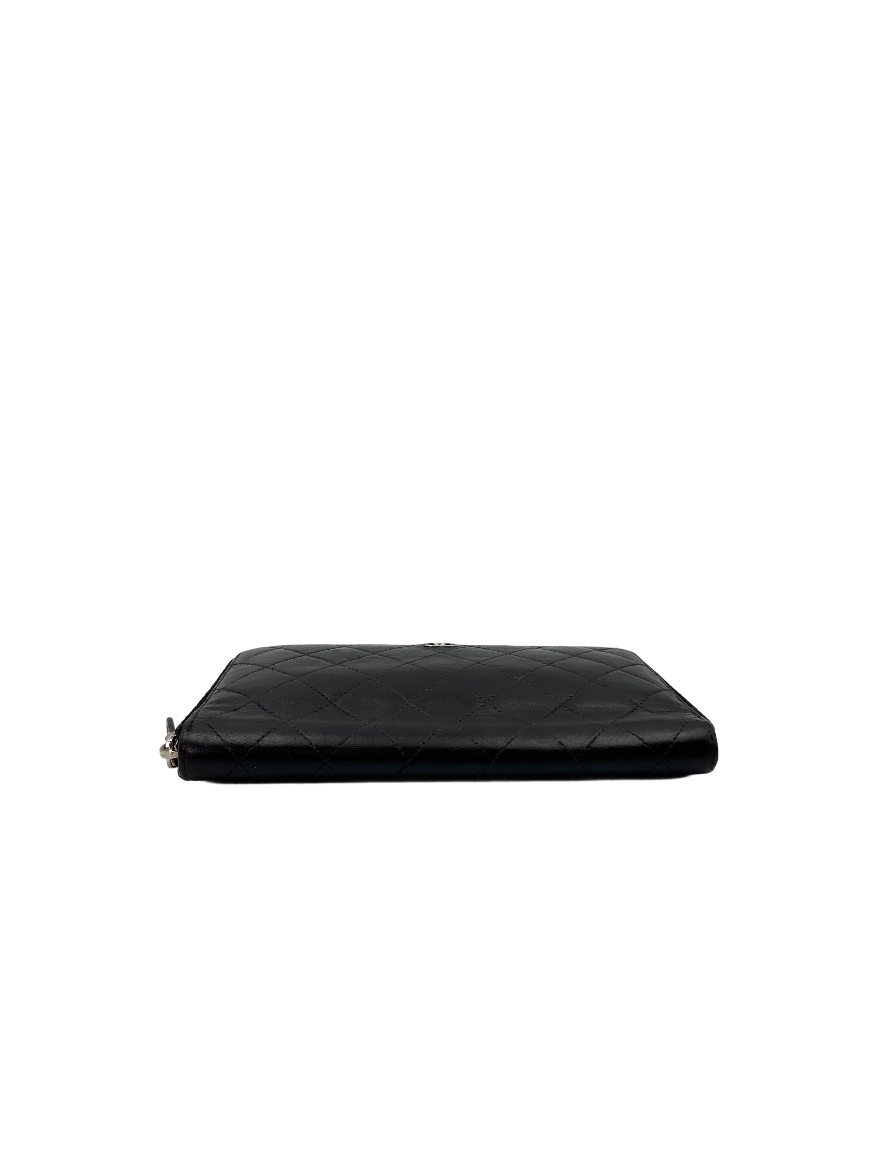 Chanel Black Matelasse Quillted Zippy Long Wallet(17***02) CC1817