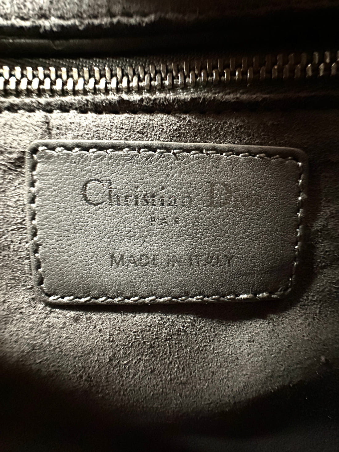 Christian Dior Lady Dior Grey Cannage Lambskin Handle Bag With Silver Charms DR682