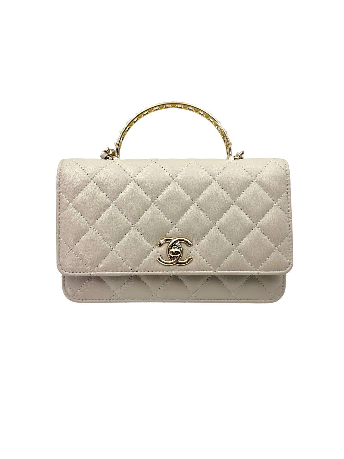Chanel 24S White Quilted Leather Flap Bag With Gold Hardware(GA***96) IRIS182