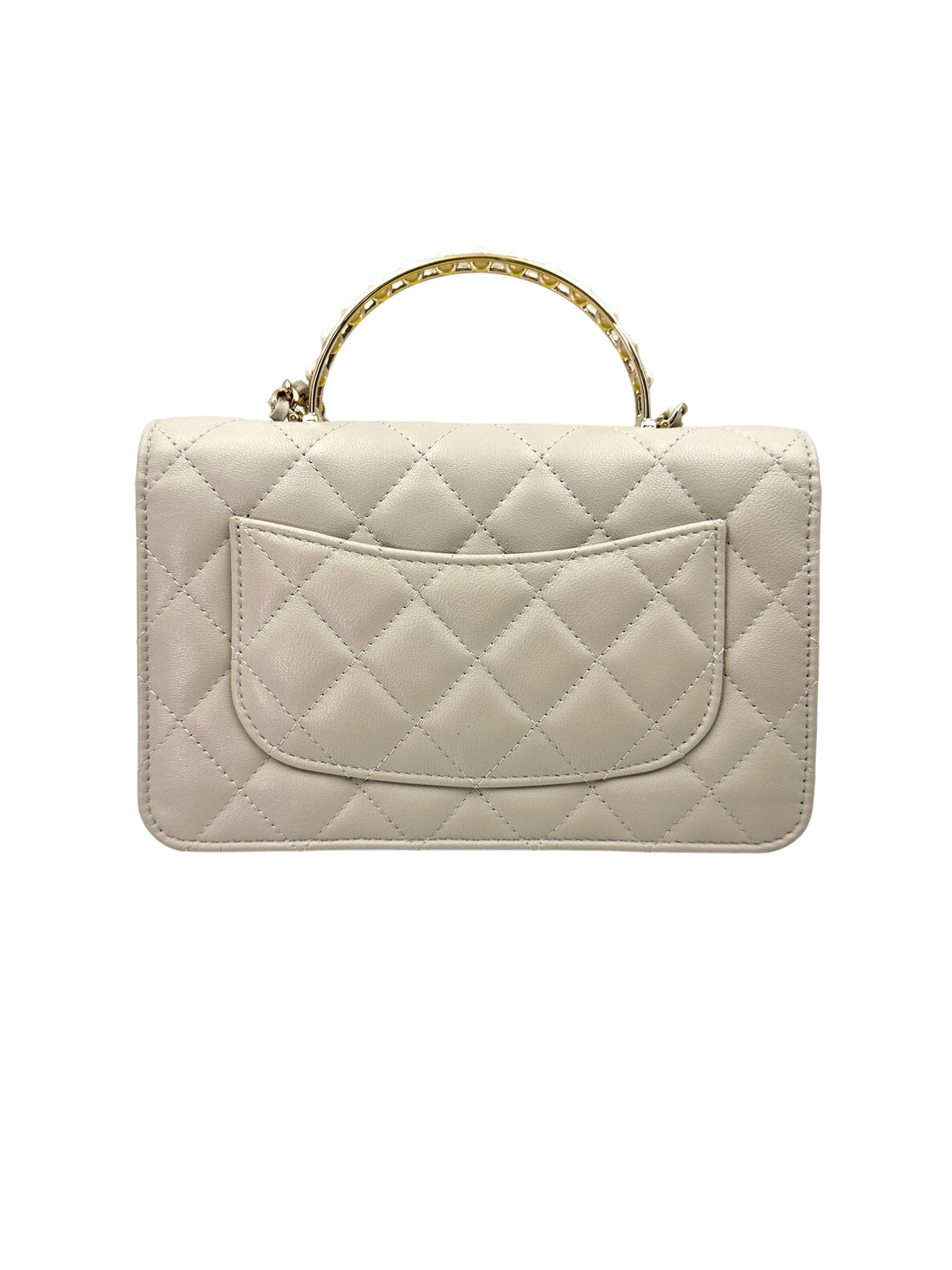 Chanel 24S White Quilted Leather Flap Bag With Gold Hardware(GA***96) IRIS182