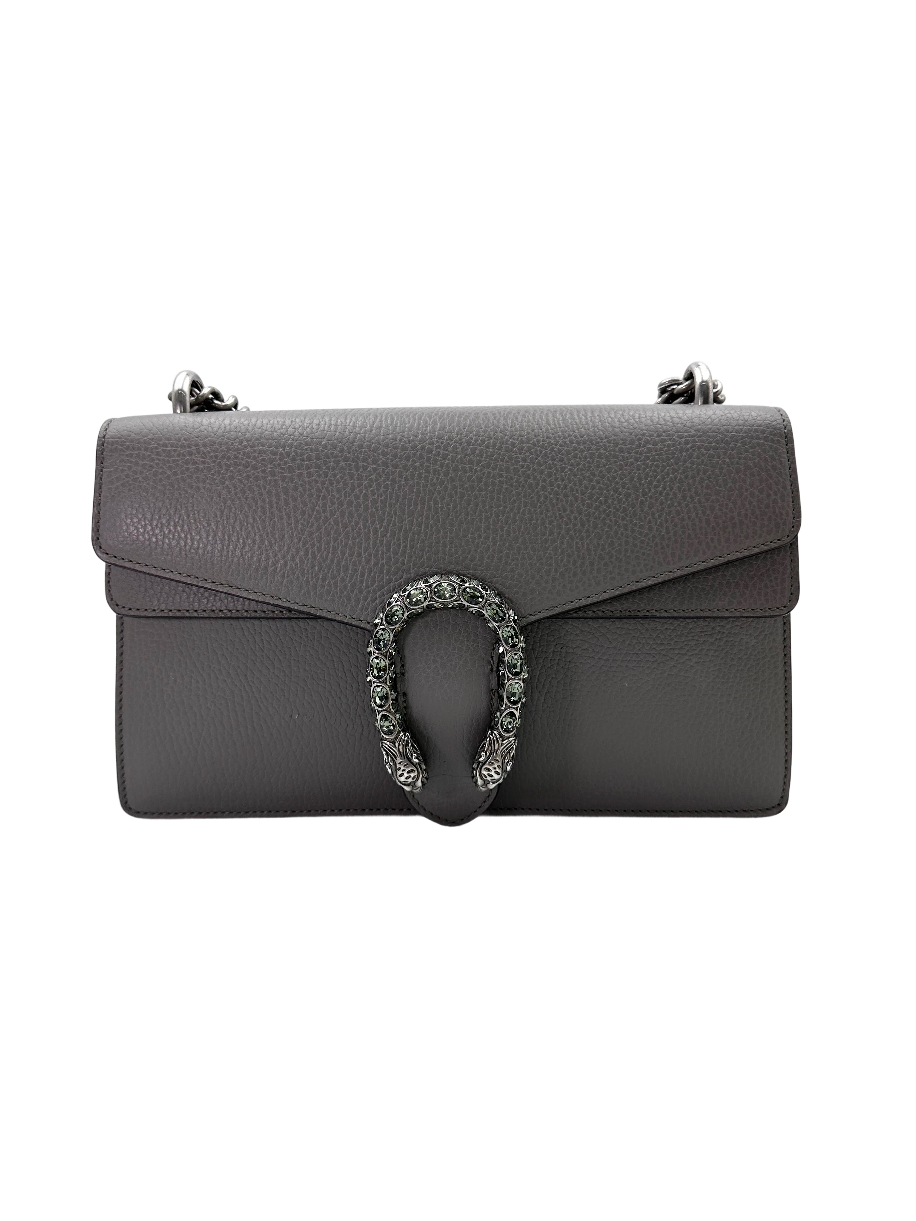 Gucci Dionysus Grey Leather Medium Size Shoulder Bag GG869
