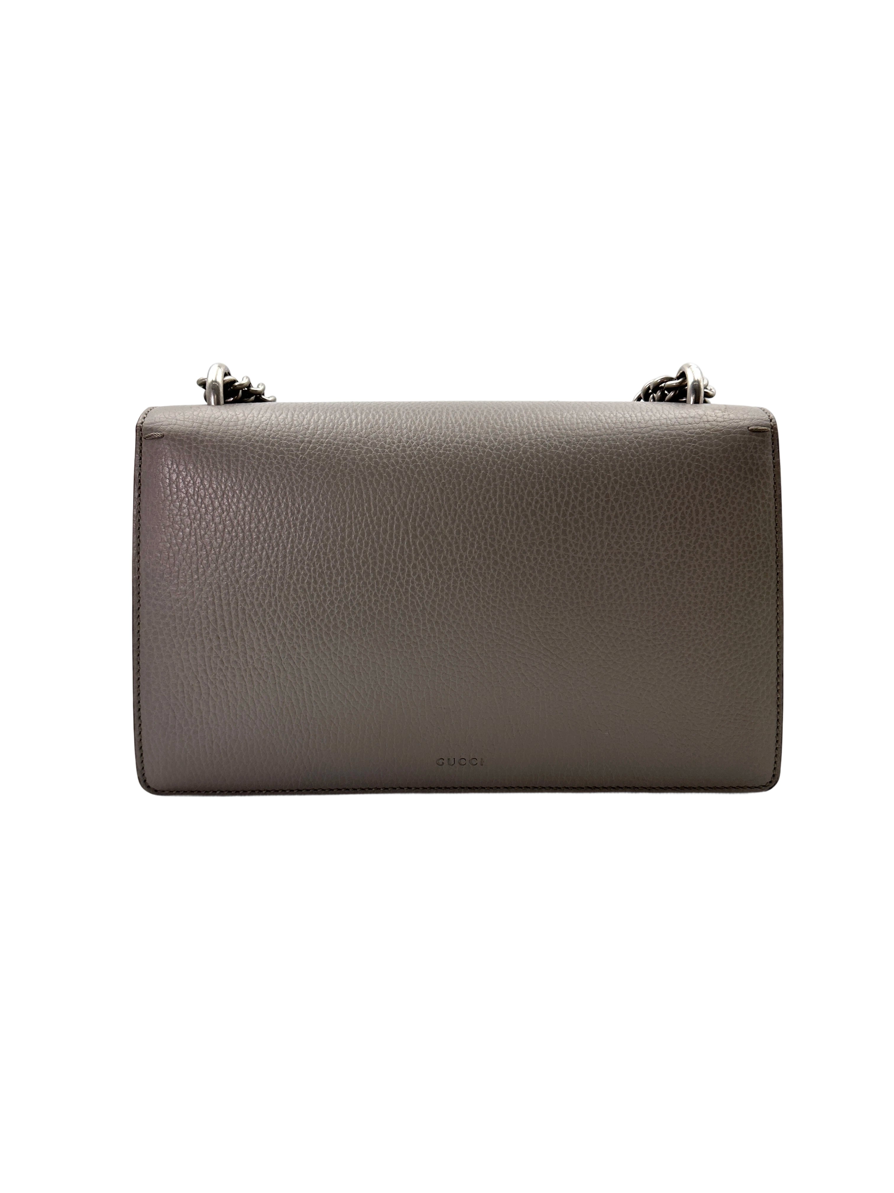Gucci Dionysus Grey Leather Medium Size Shoulder Bag GG869