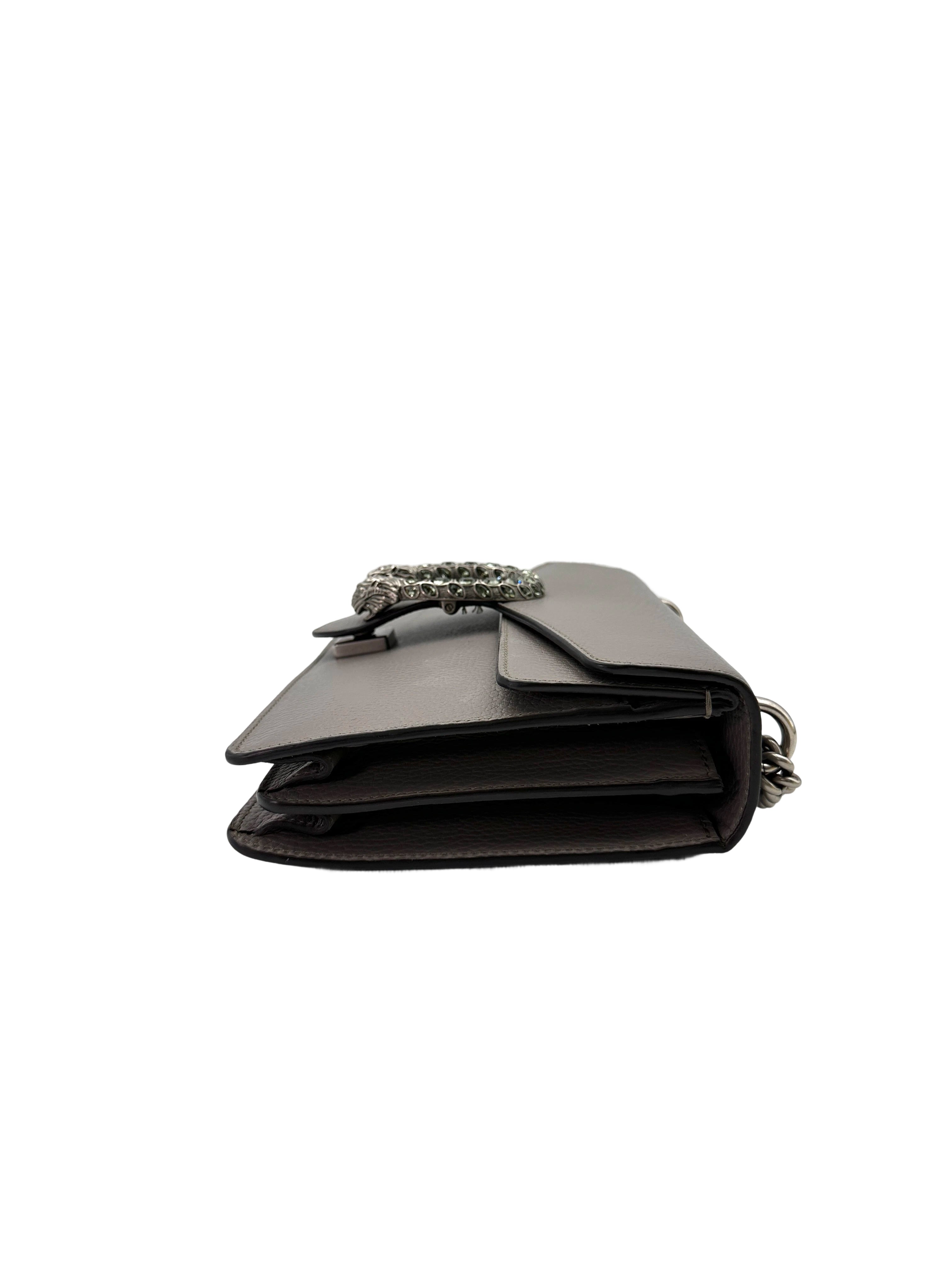 Gucci Dionysus Grey Leather Medium Size Shoulder Bag GG869