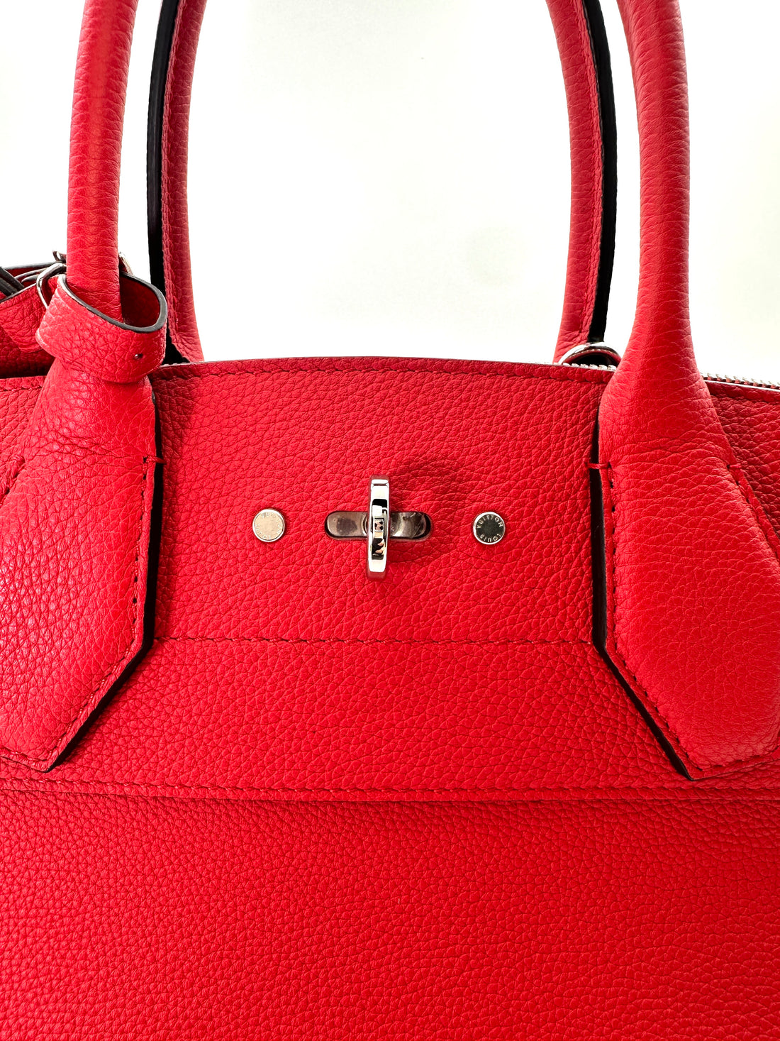 Louis Vuitton City Steamer MM Red Grained Leather Handle Bag LV2486