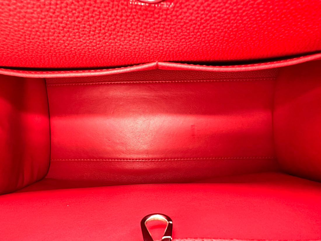 Louis Vuitton City Steamer MM Red Grained Leather Handle Bag LV2486