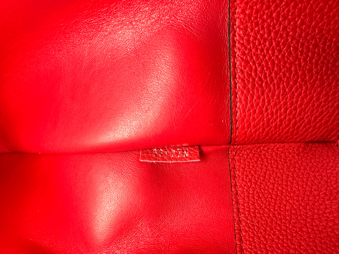 Louis Vuitton City Steamer MM Red Grained Leather Handle Bag LV2486