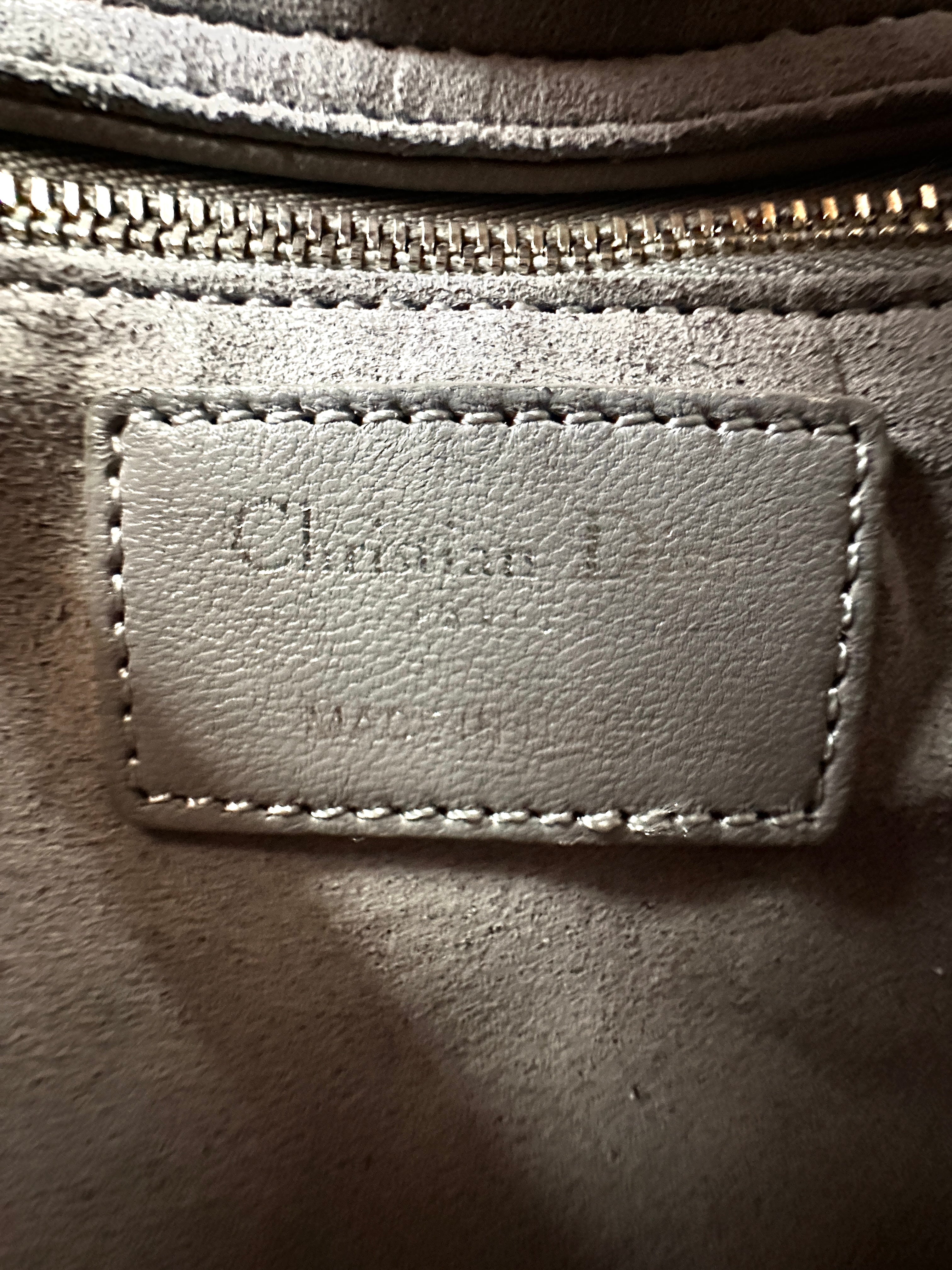 Christian Dior Lady Dior Grey Cannage Lambskin Handle Bag With Silver Charms DR686