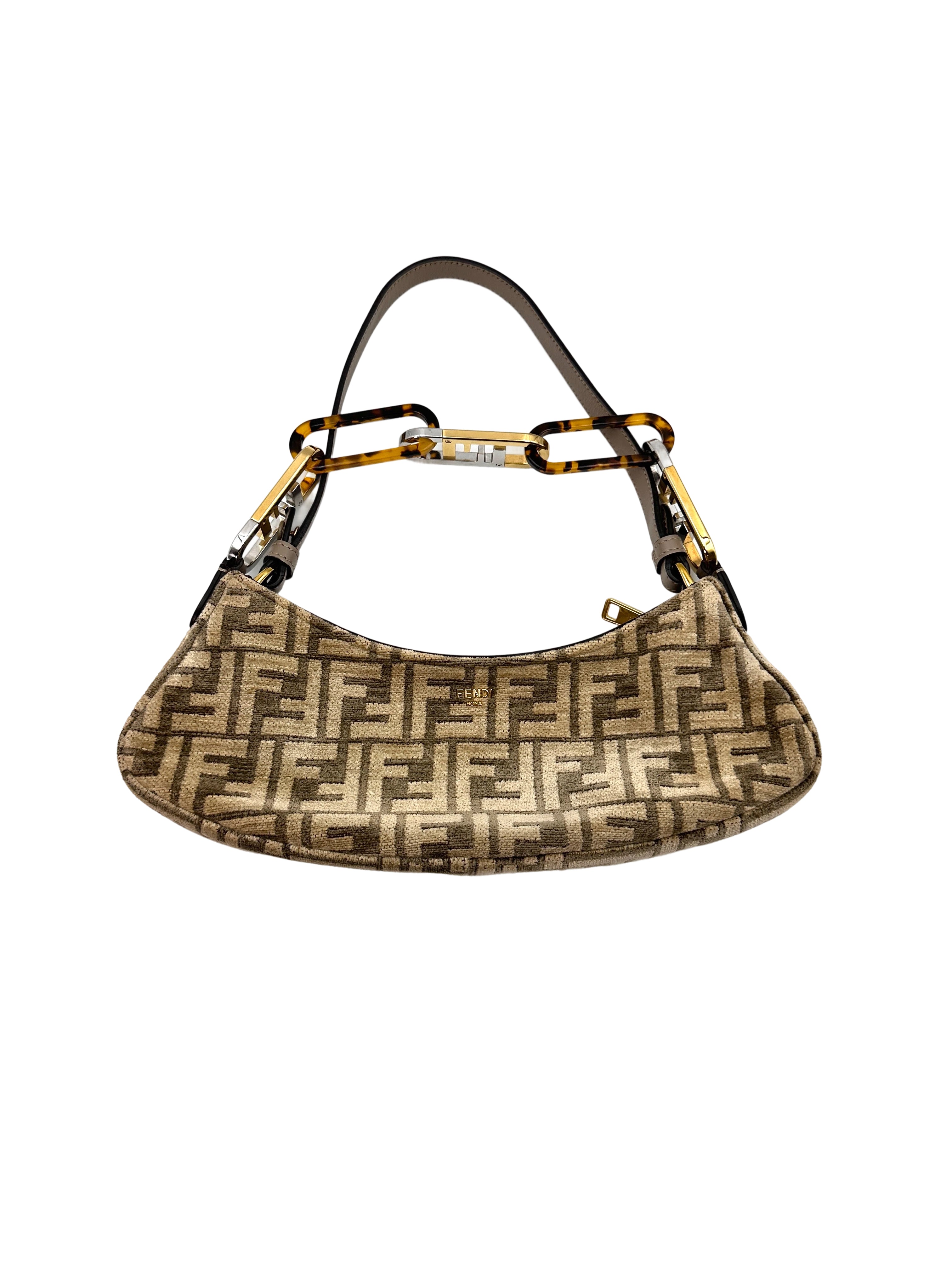Fendi O'Lock Swing FF Tapestry Shoulder Bag FF95