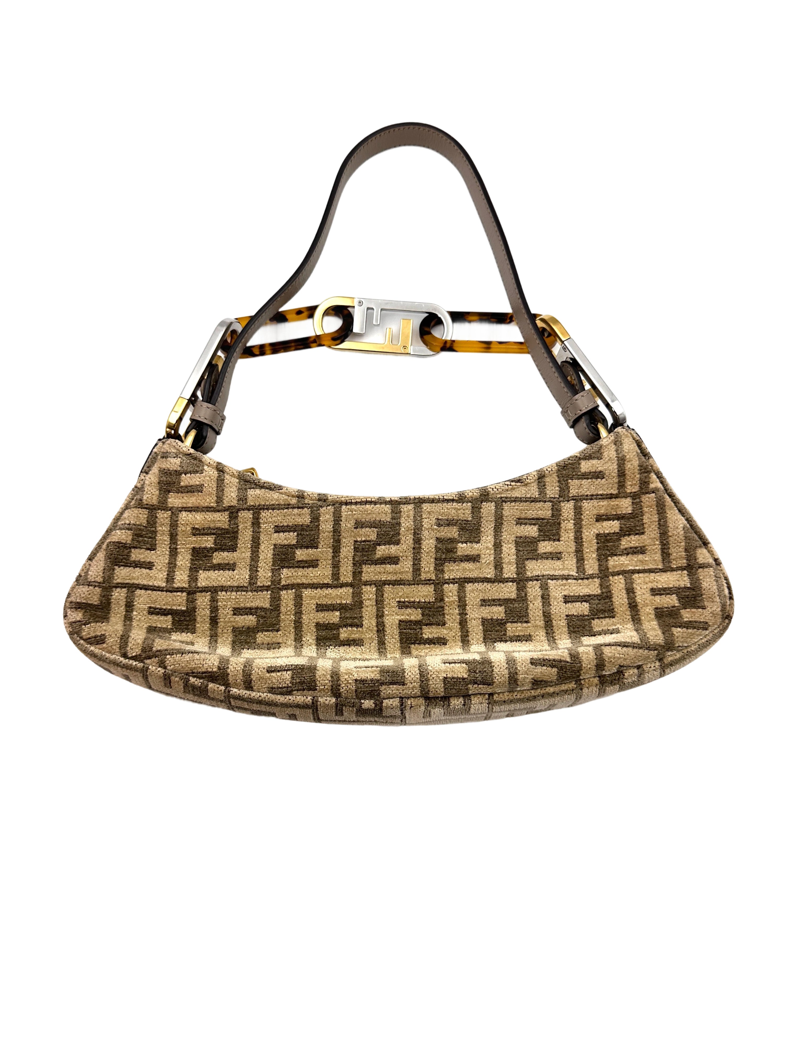 Fendi O'Lock Swing FF Tapestry Shoulder Bag FF95