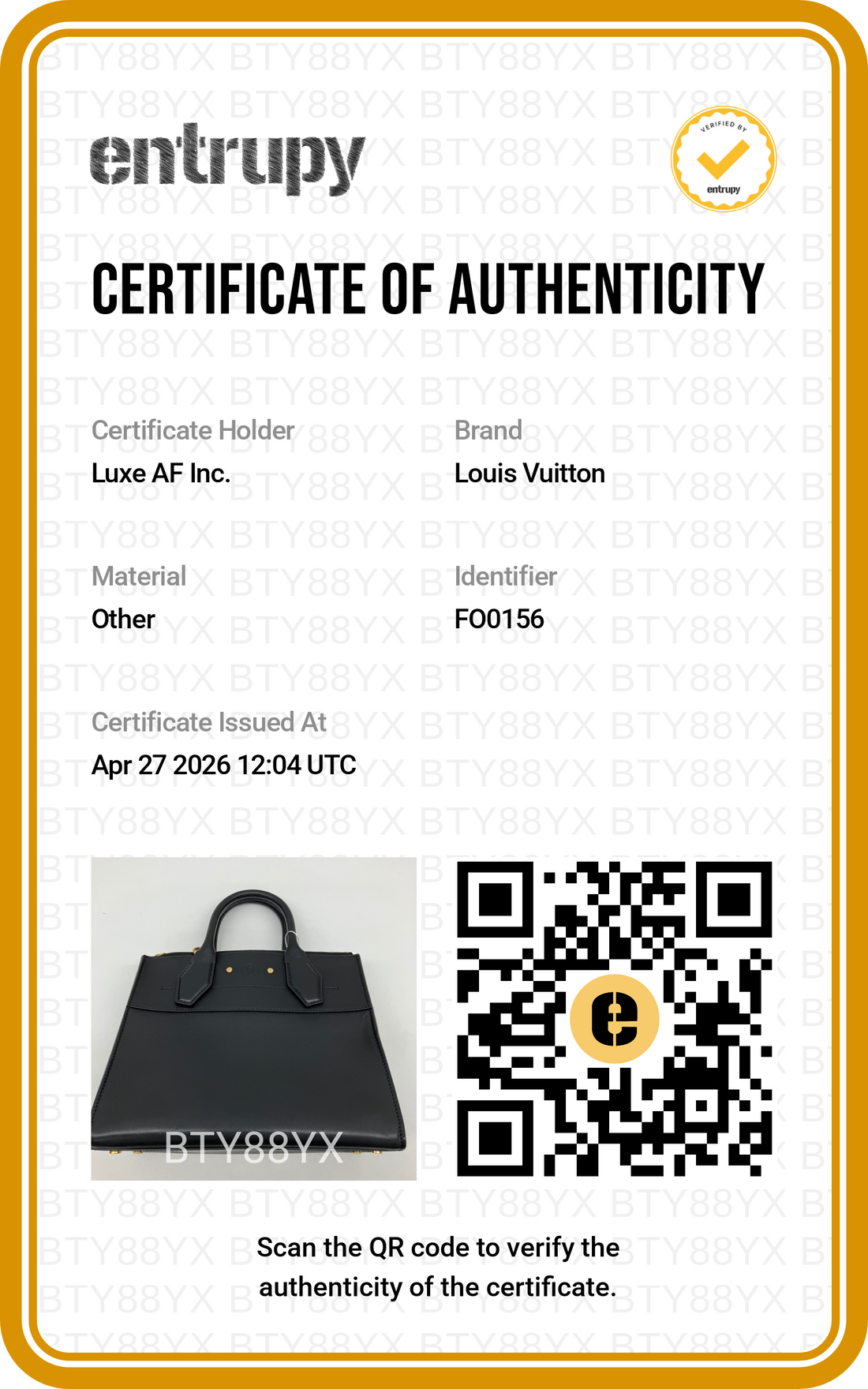 Louis Vuitton City Steamer Black Grained Leather Handle Bag LV2487