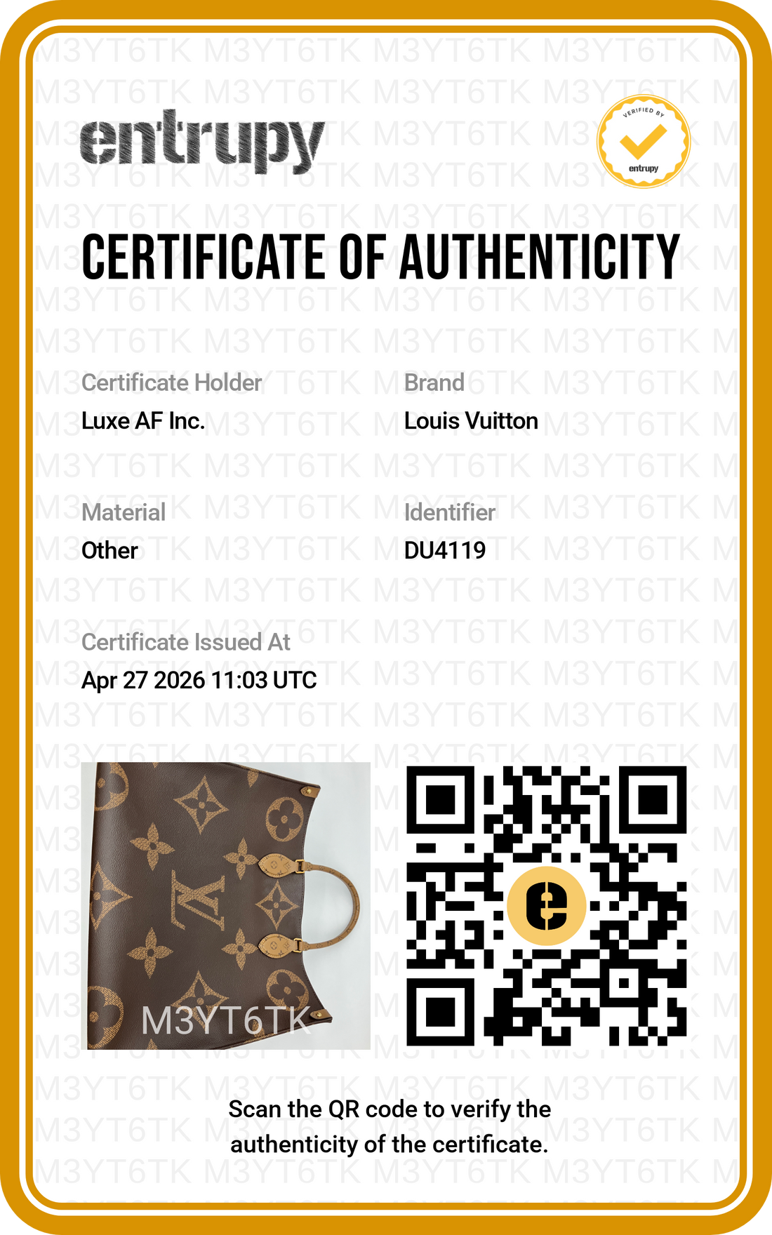 Louis Vuitton OnTheGo GM Brown Monogram Canvas Tote Handle Bag LV2505