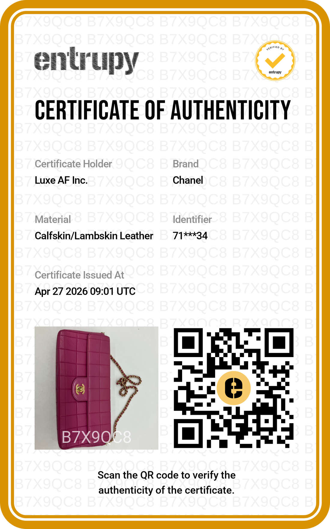 Chanel Chocolate Bar Pink Lambskin Flap Bag(71***34) CC1820