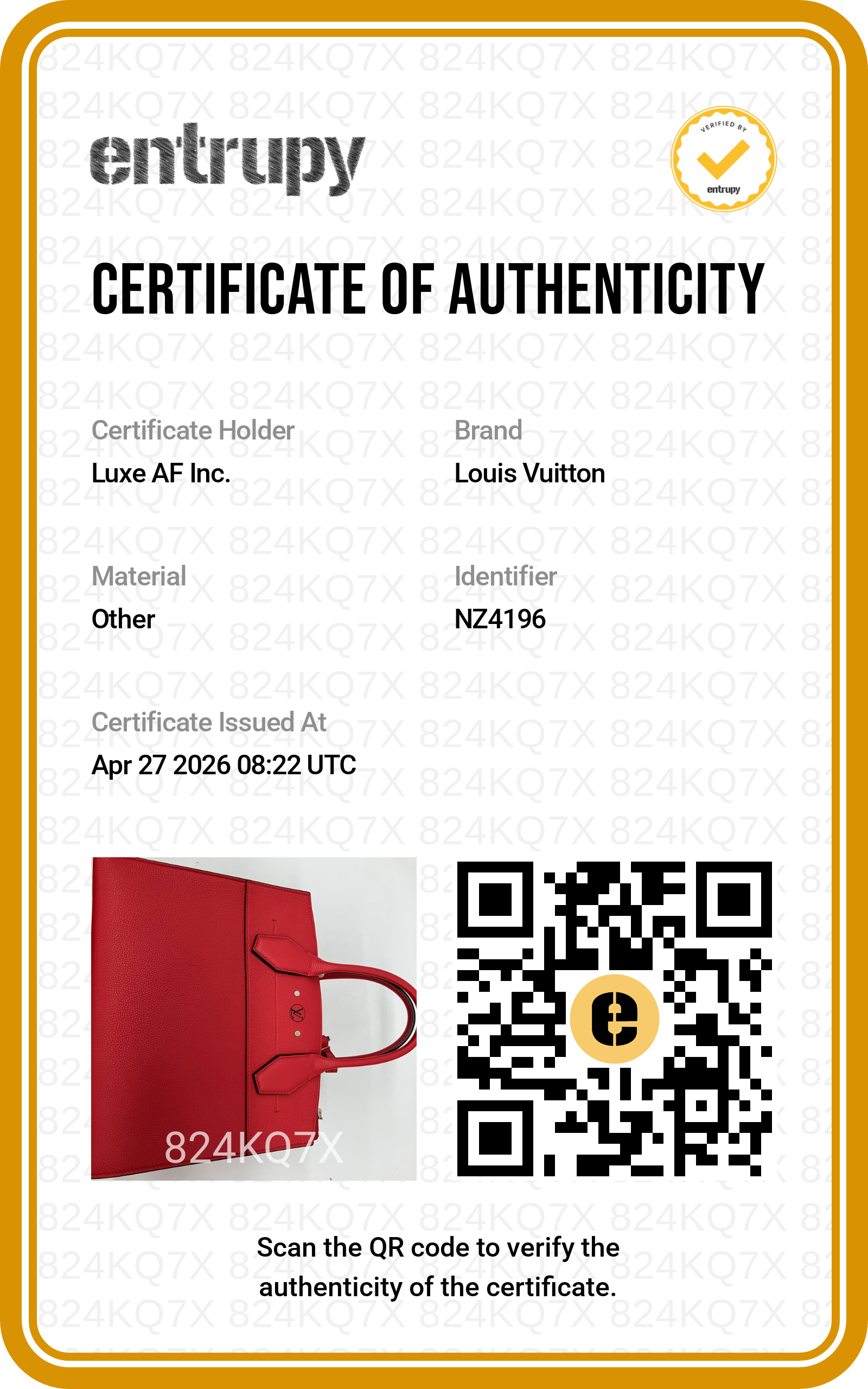Louis Vuitton City Steamer MM Red Grained Leather Handle Bag LV2486