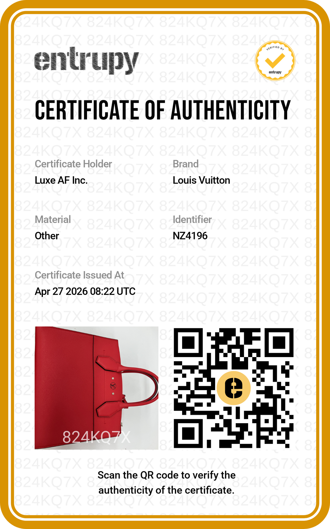 Louis Vuitton City Steamer MM Red Grained Leather Handle Bag LV2486