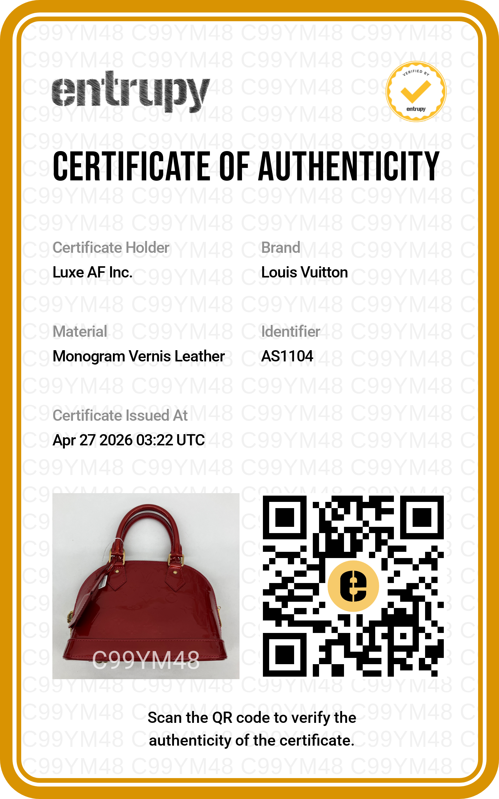 Louis Vuitton Alma BB Red Epi Leather Handle Bag LV2484