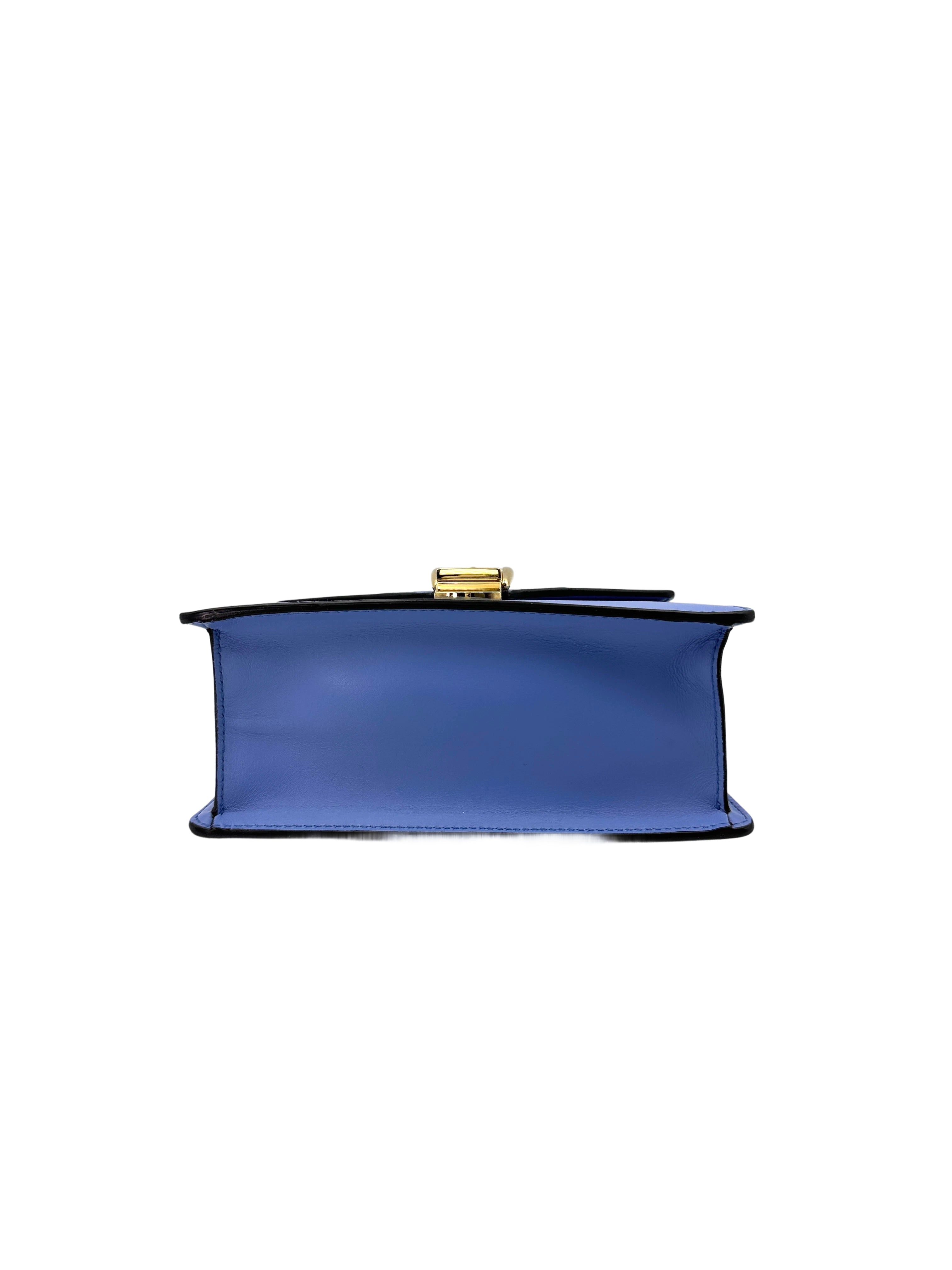 Gucci Sylvie Blue Leather Small Size Shoulder Bag GG871