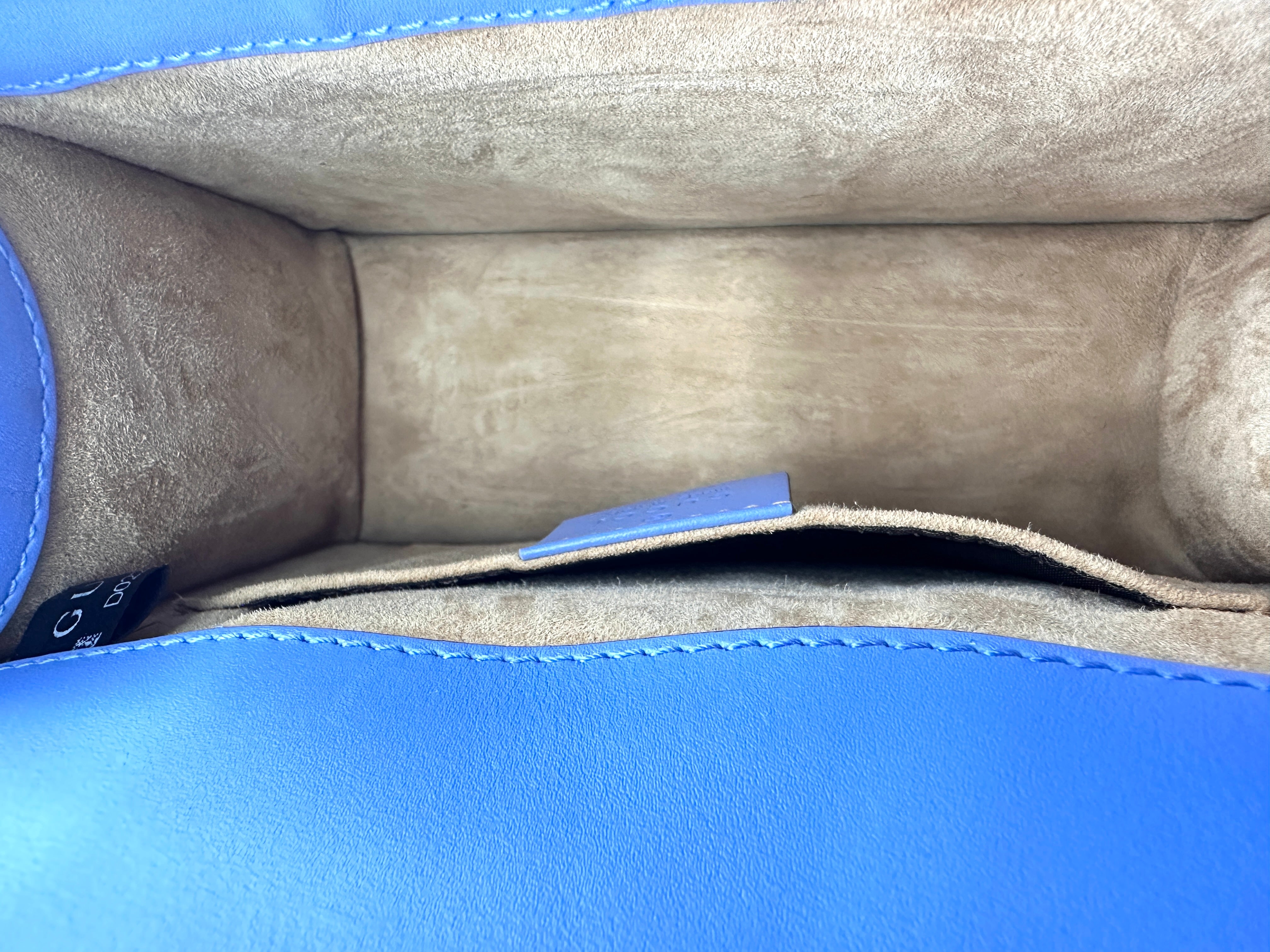 Gucci Sylvie Blue Leather Small Size Shoulder Bag GG871
