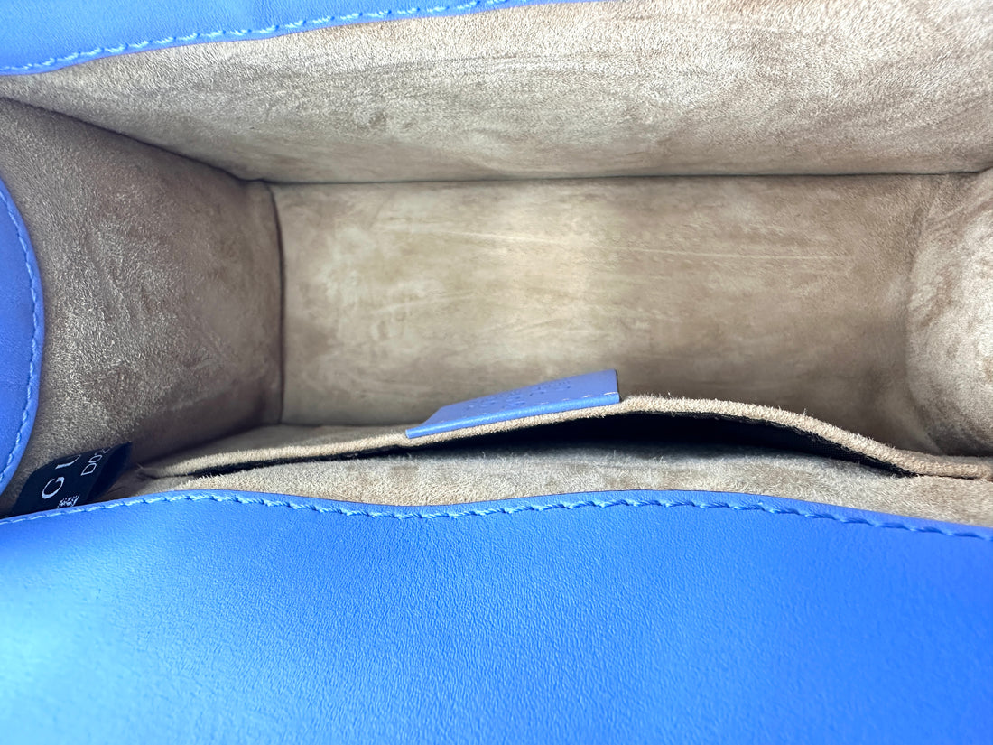Gucci Sylvie Blue Leather Small Size Shoulder Bag GG871