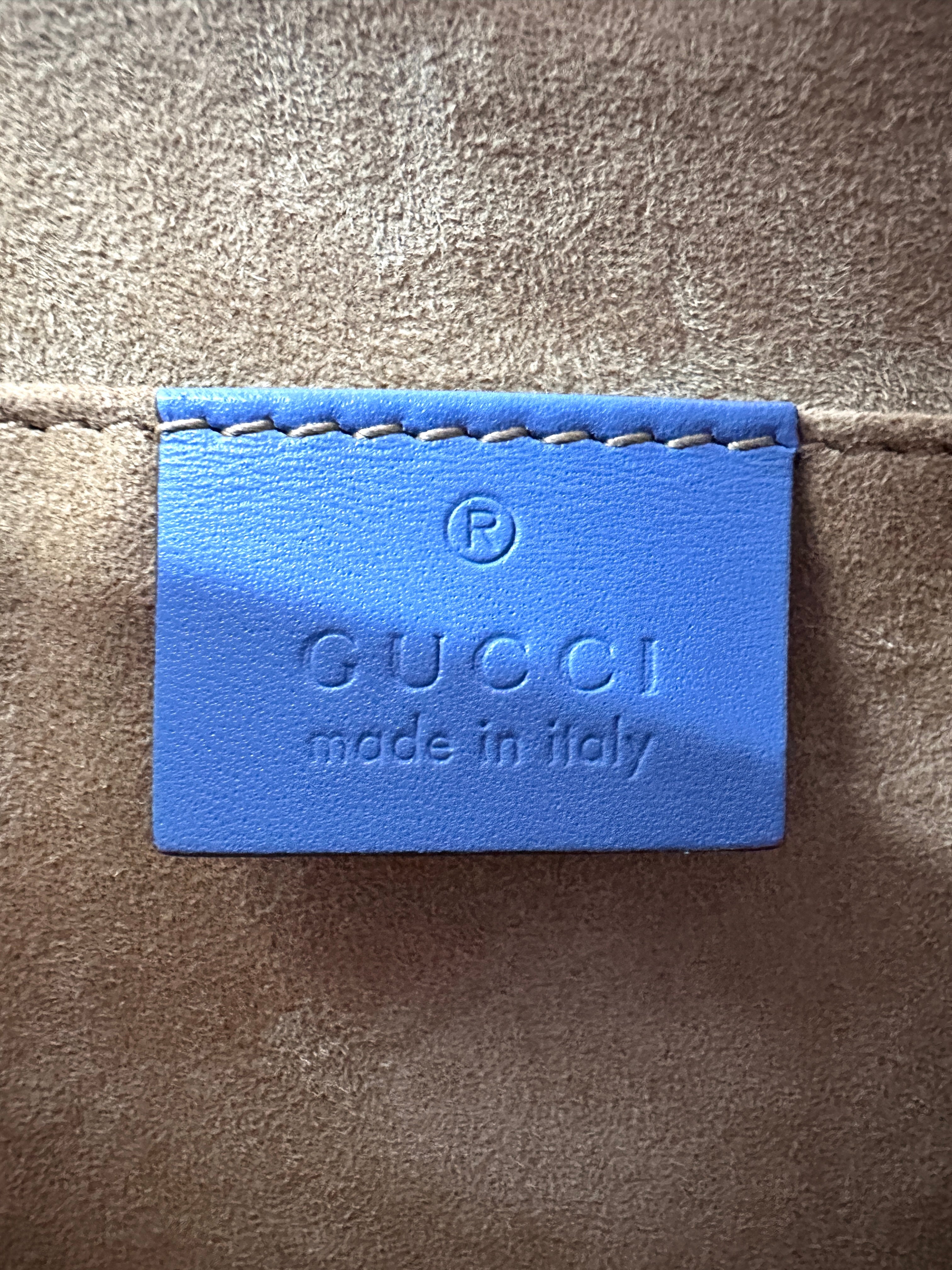 Gucci Sylvie Blue Leather Small Size Shoulder Bag GG871