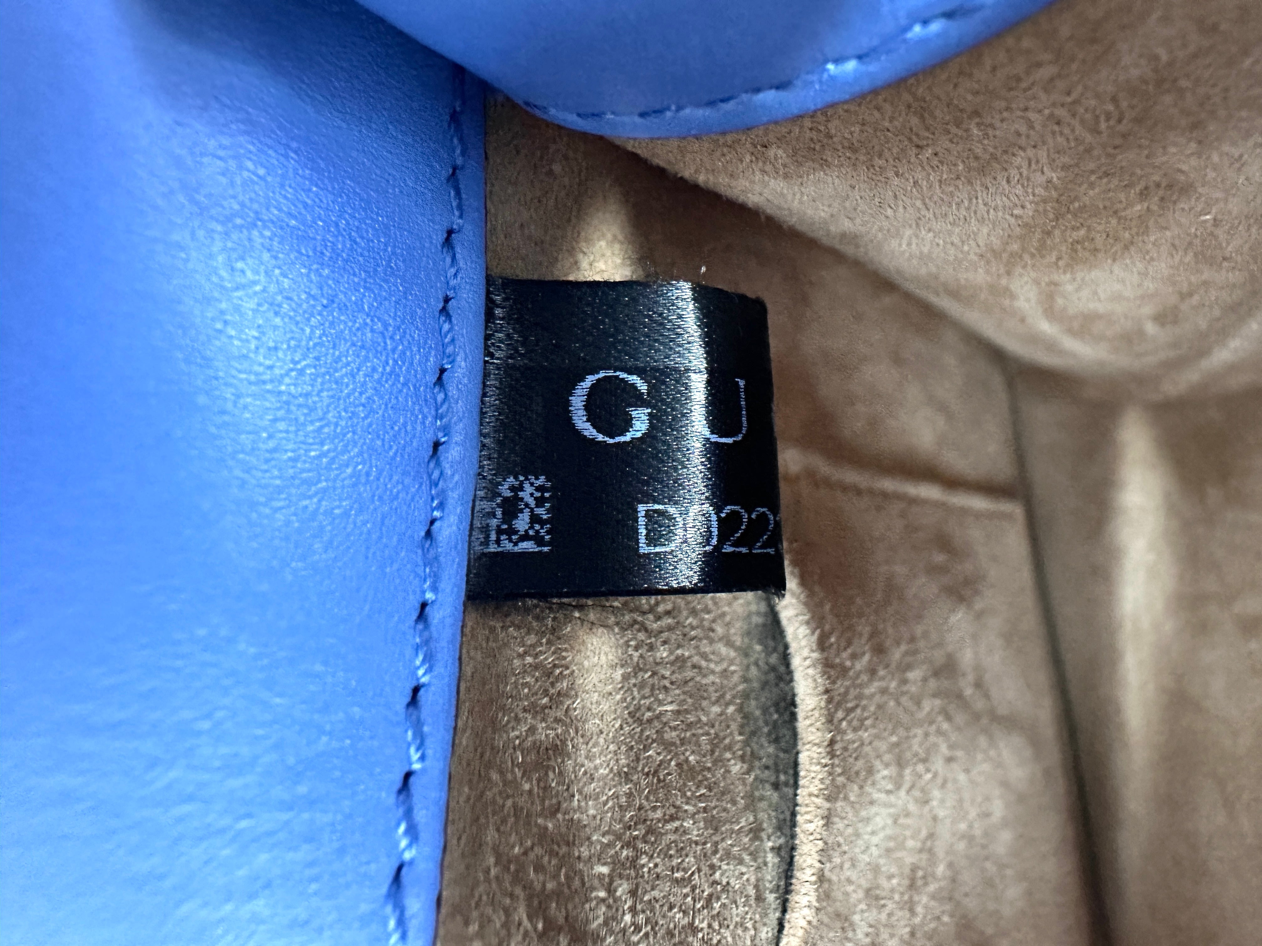 Gucci Sylvie Blue Leather Small Size Shoulder Bag GG871