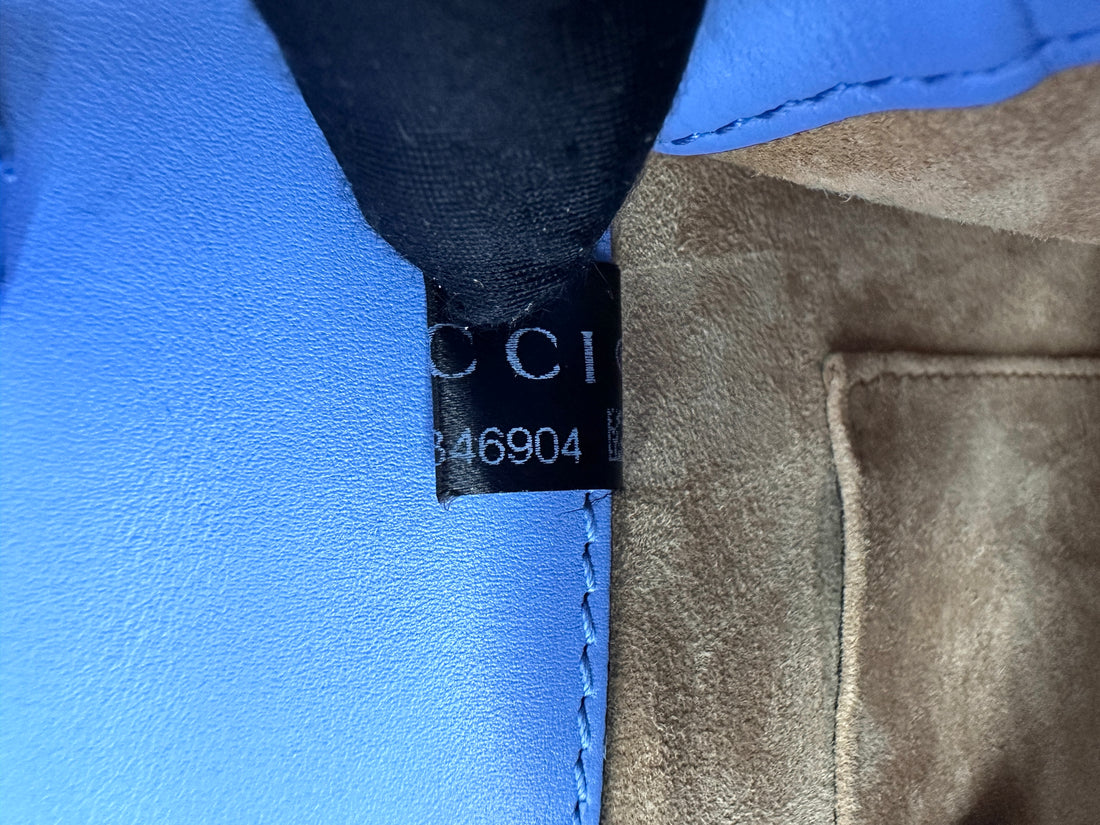 Gucci Sylvie Blue Leather Small Size Shoulder Bag GG871