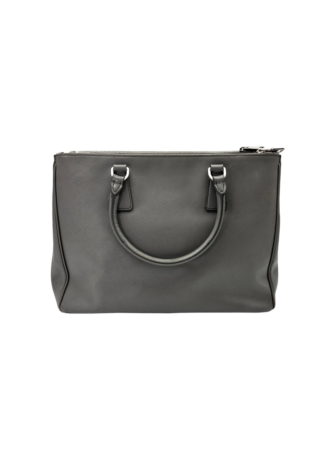 Prada Galleria Grey Saffiano Lux Leather Handle Bag PR283