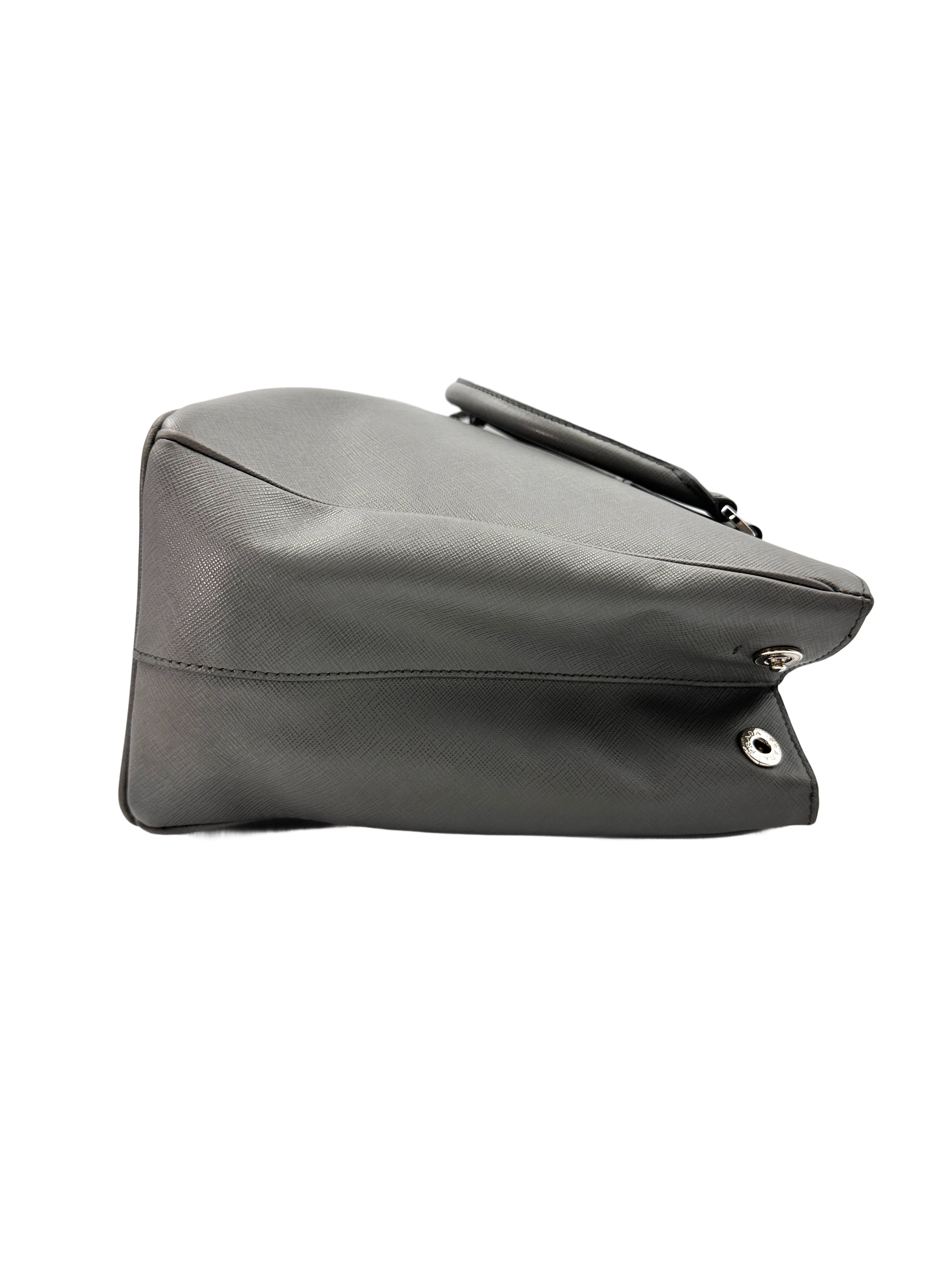 Prada Galleria Grey Saffiano Lux Leather Handle Bag PR283