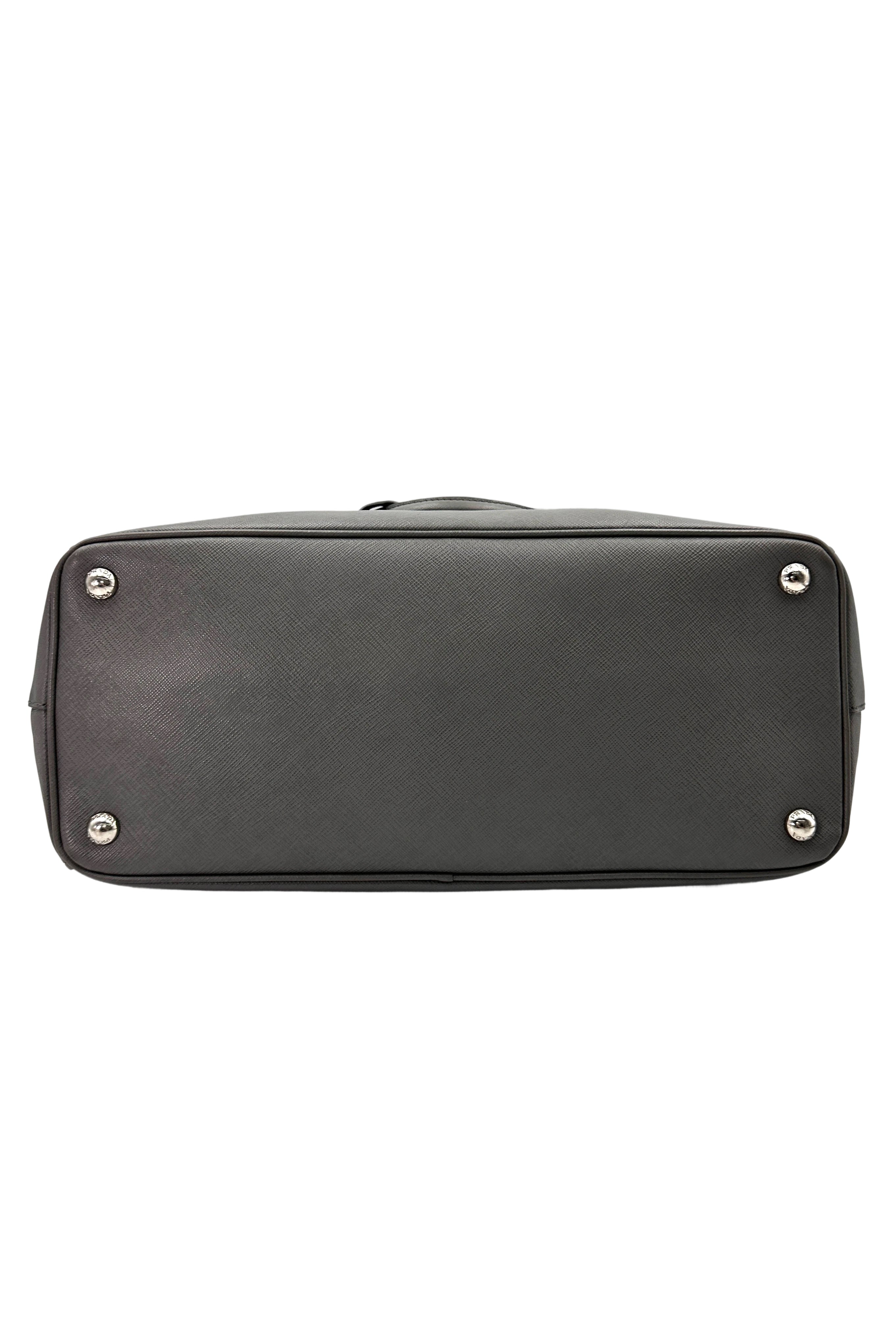 Prada Galleria Grey Saffiano Lux Leather Handle Bag PR283
