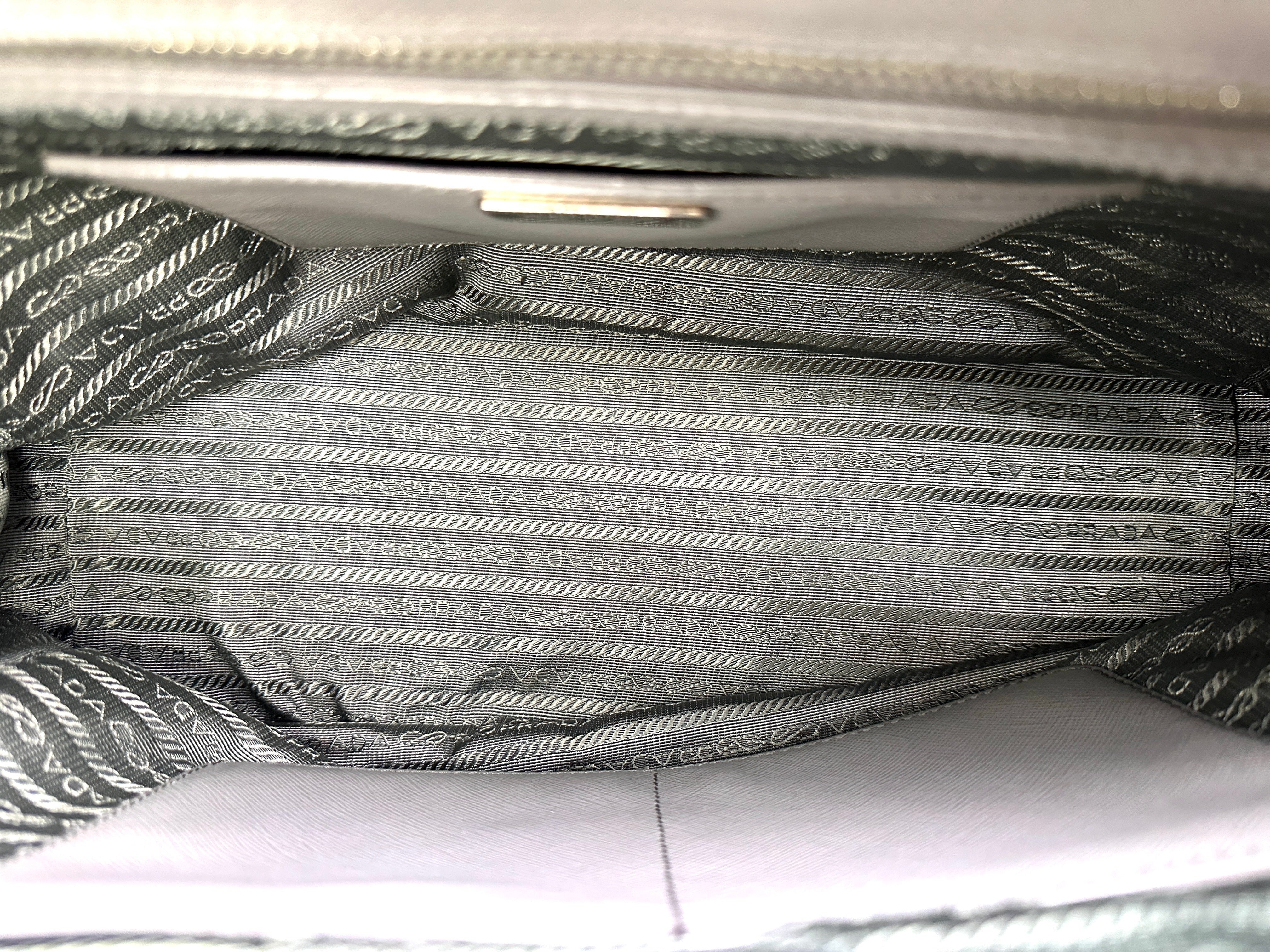 Prada Galleria Grey Saffiano Lux Leather Handle Bag PR283