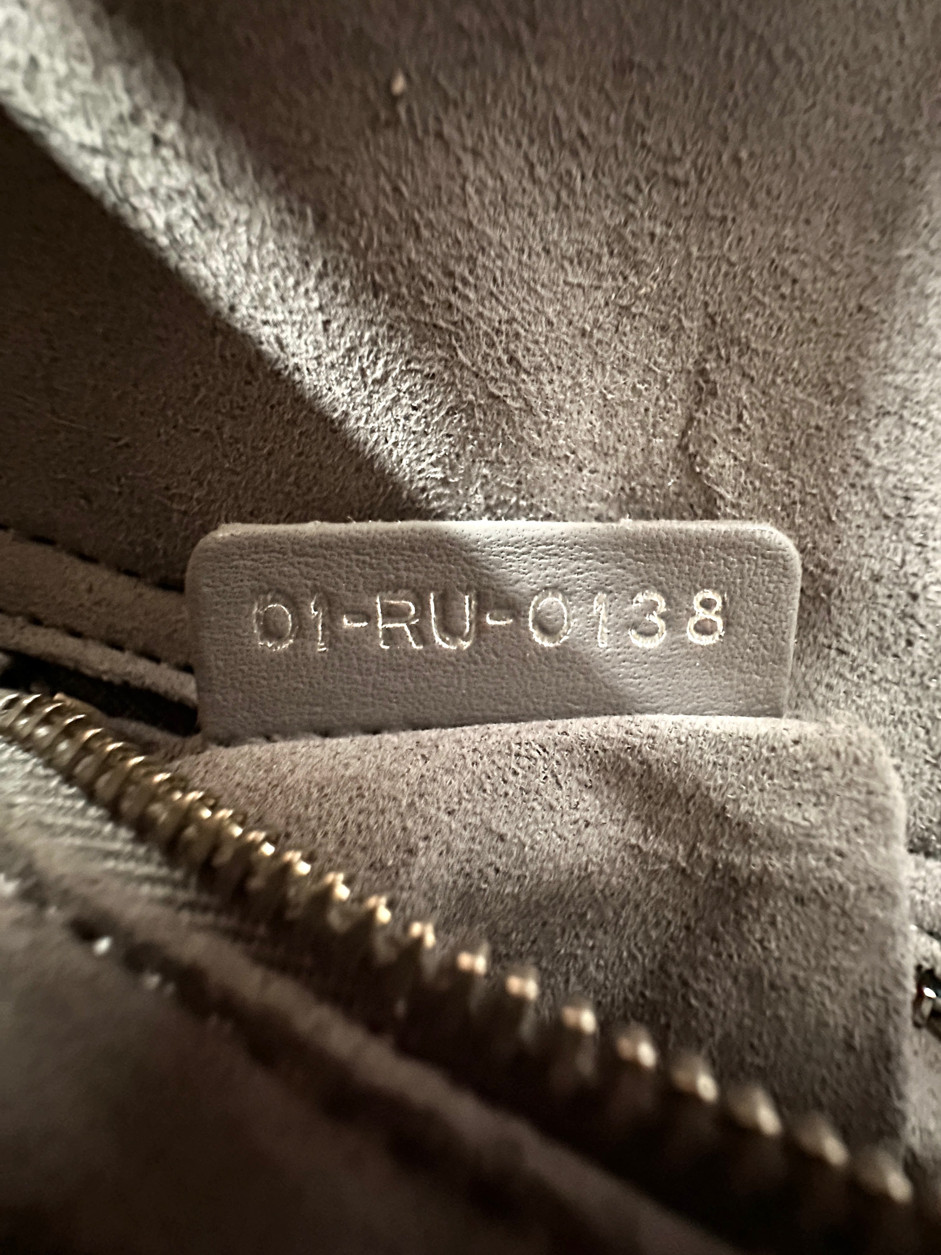 Christian Dior Lady Dior Grey Cannage Lambskin Handle Bag With Silver Charms DR687