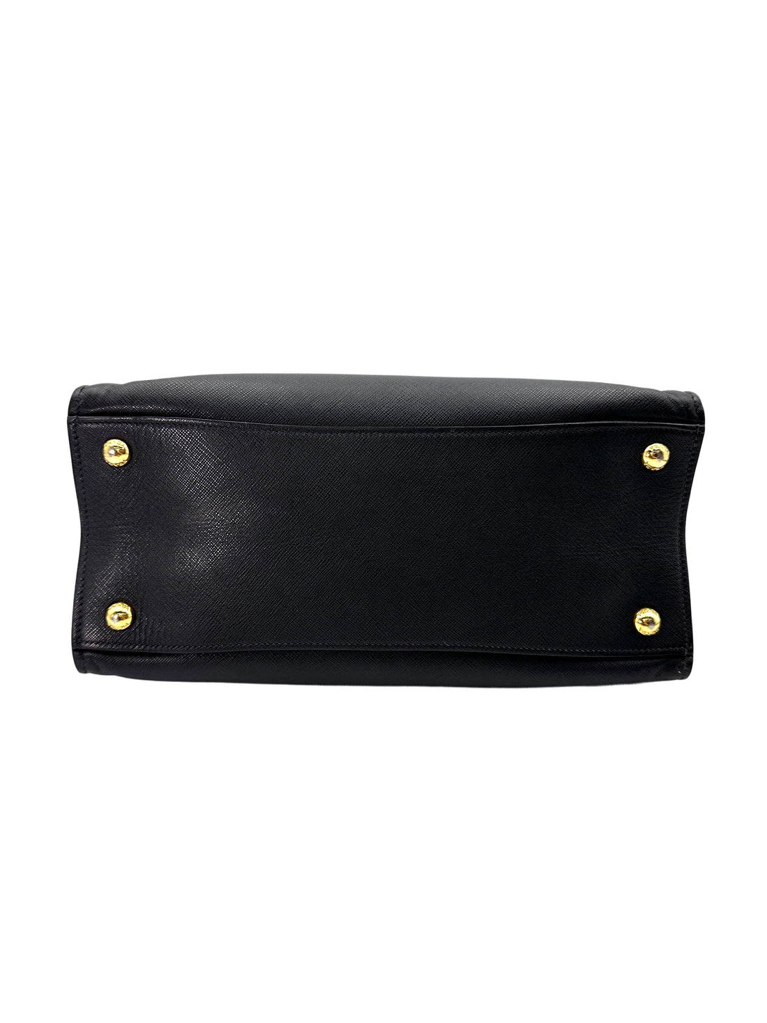 Prada Triple Pocket Tote Black Saffiano Soft Leather Handle Bag PR284