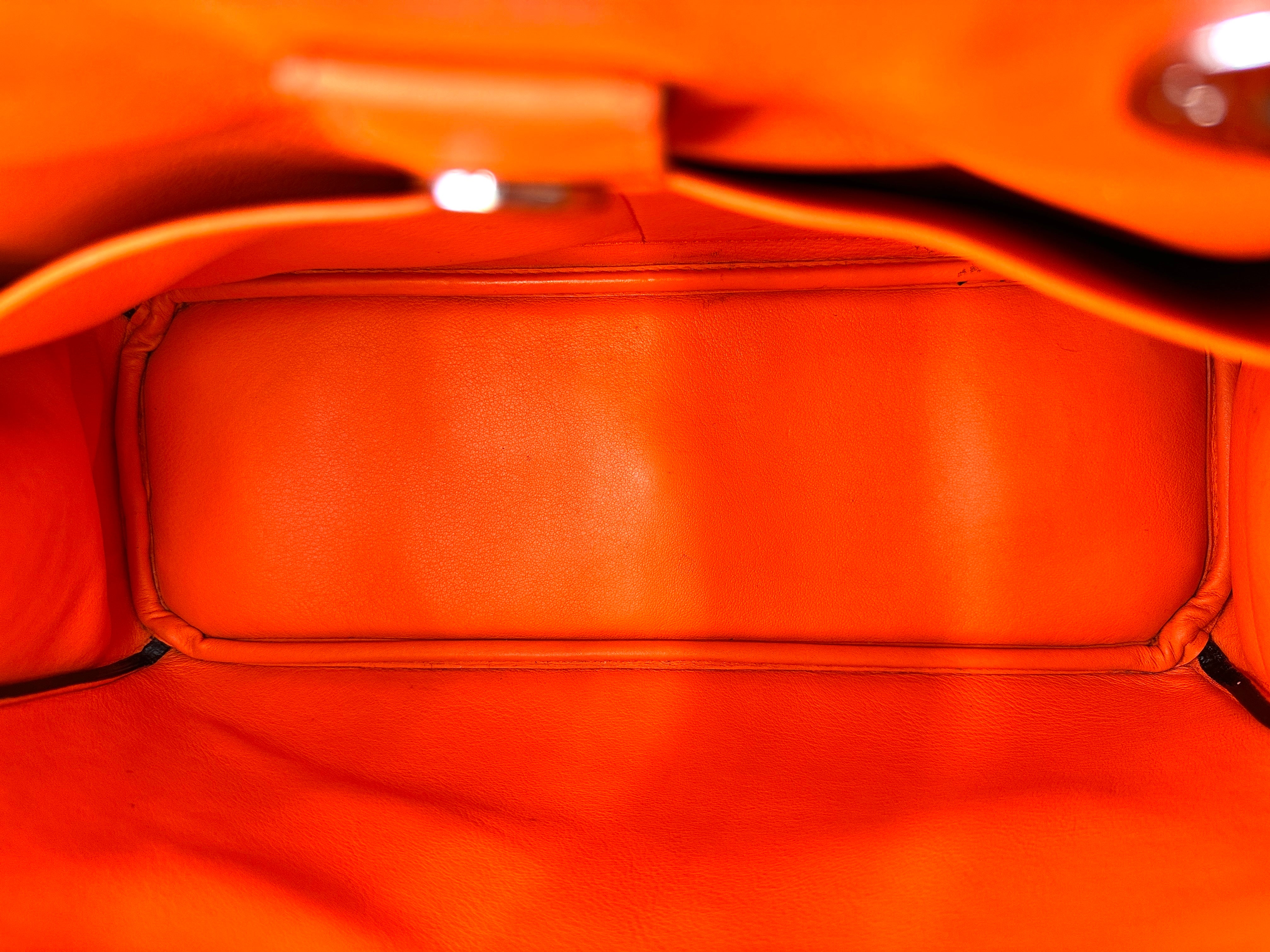 Christian Dior Diorissimo Purple Leather Orange Handle Bag DR689