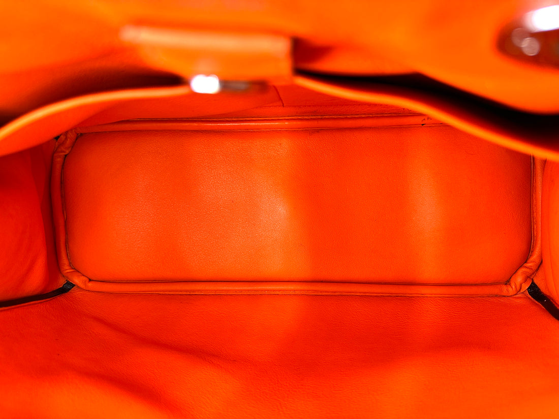 Christian Dior Diorissimo Purple Leather Orange Handle Bag DR689