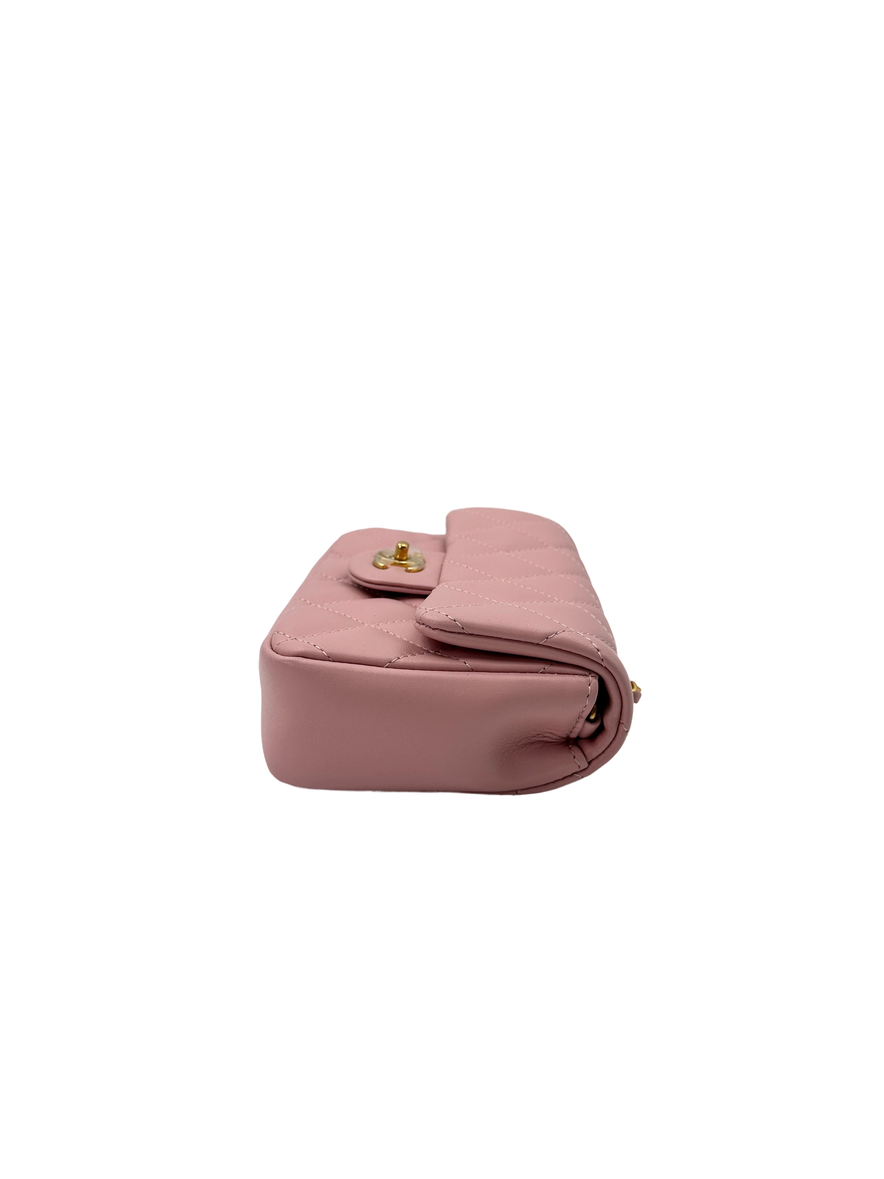 Chanel 22B Pink Quilted Leather Flap Bag With Heart Charms(ET***E1) IRIS183
