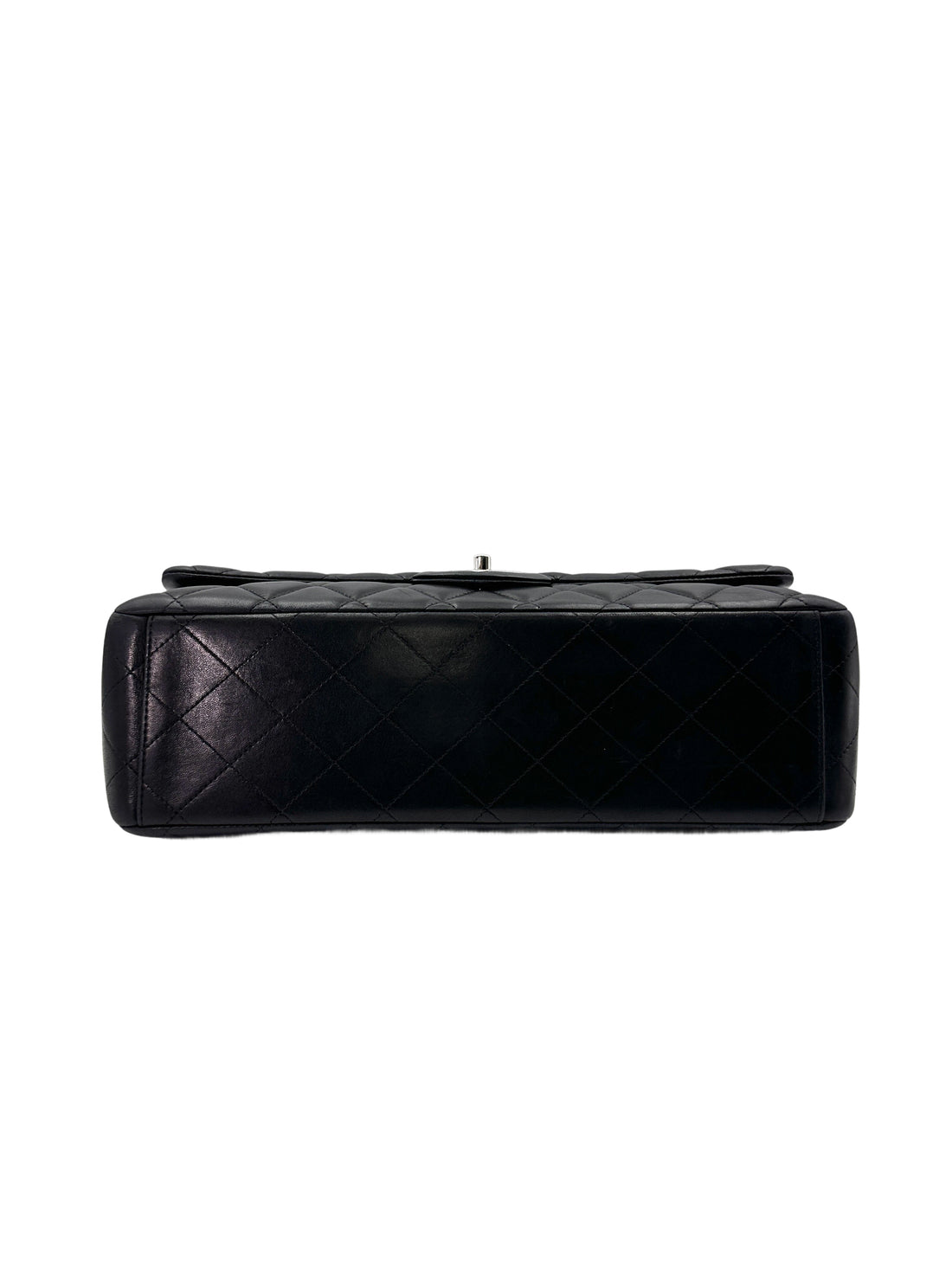 Chanel Classic Flap Black Quilted Leather Maxi Jumbo Shoulder Bag With Silver Buckle(18***02) CC1821