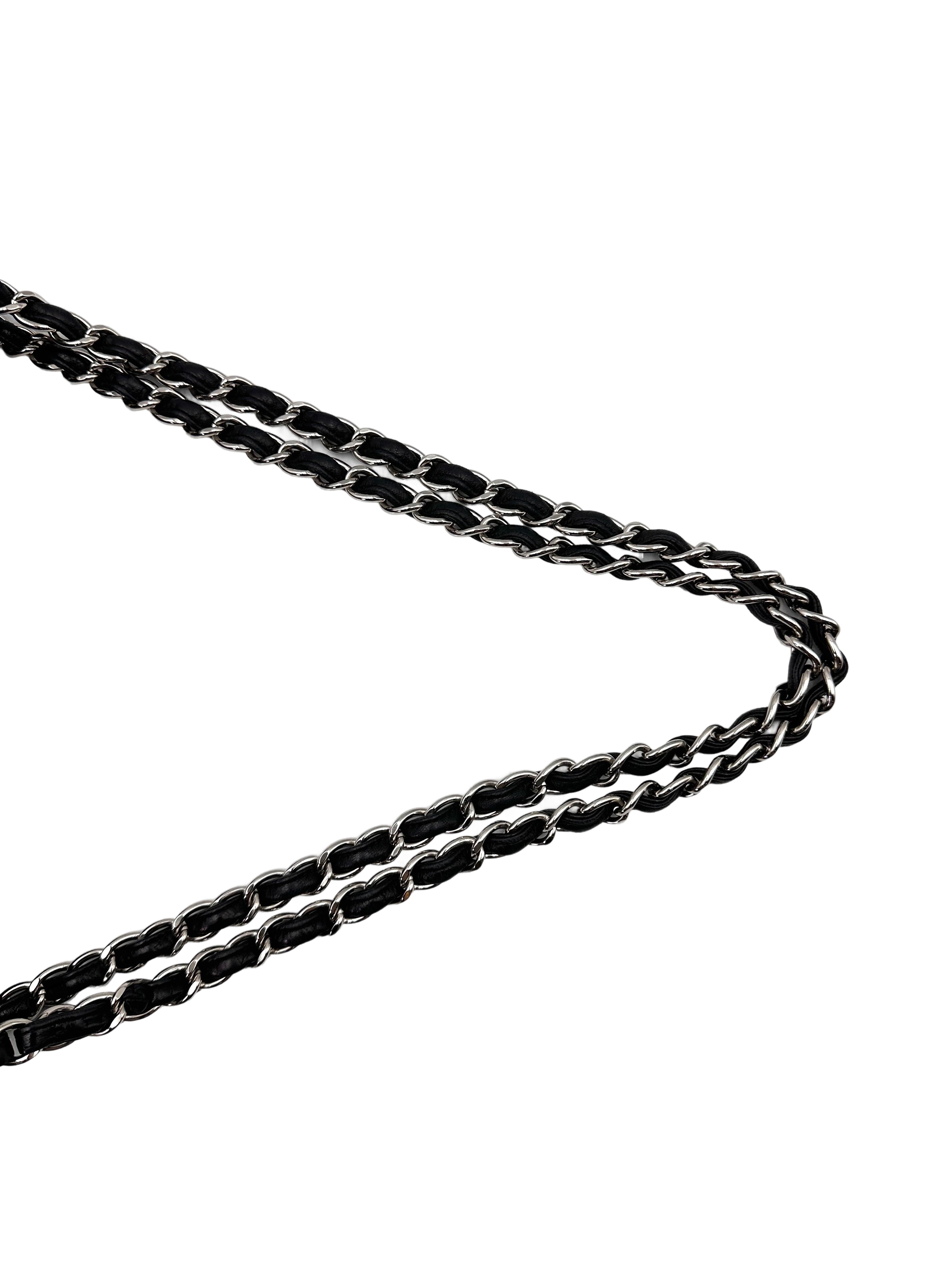 Chanel Classic Flap Black Quilted Leather Maxi Jumbo Shoulder Bag With Silver Buckle(18***02) CC1821