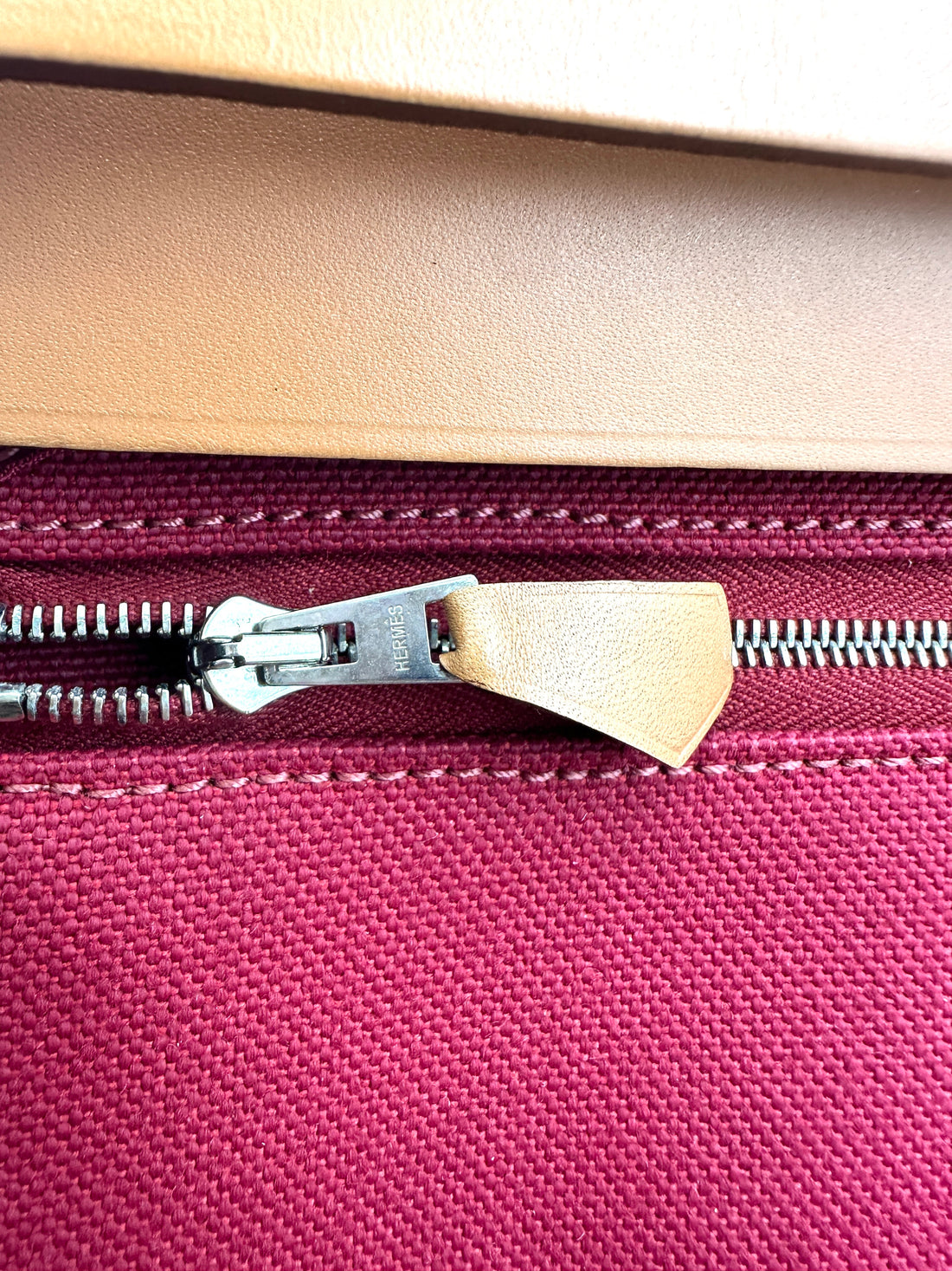 Hermes Herbag Zip 31 Red Toile Canvas Handle Bag HR102