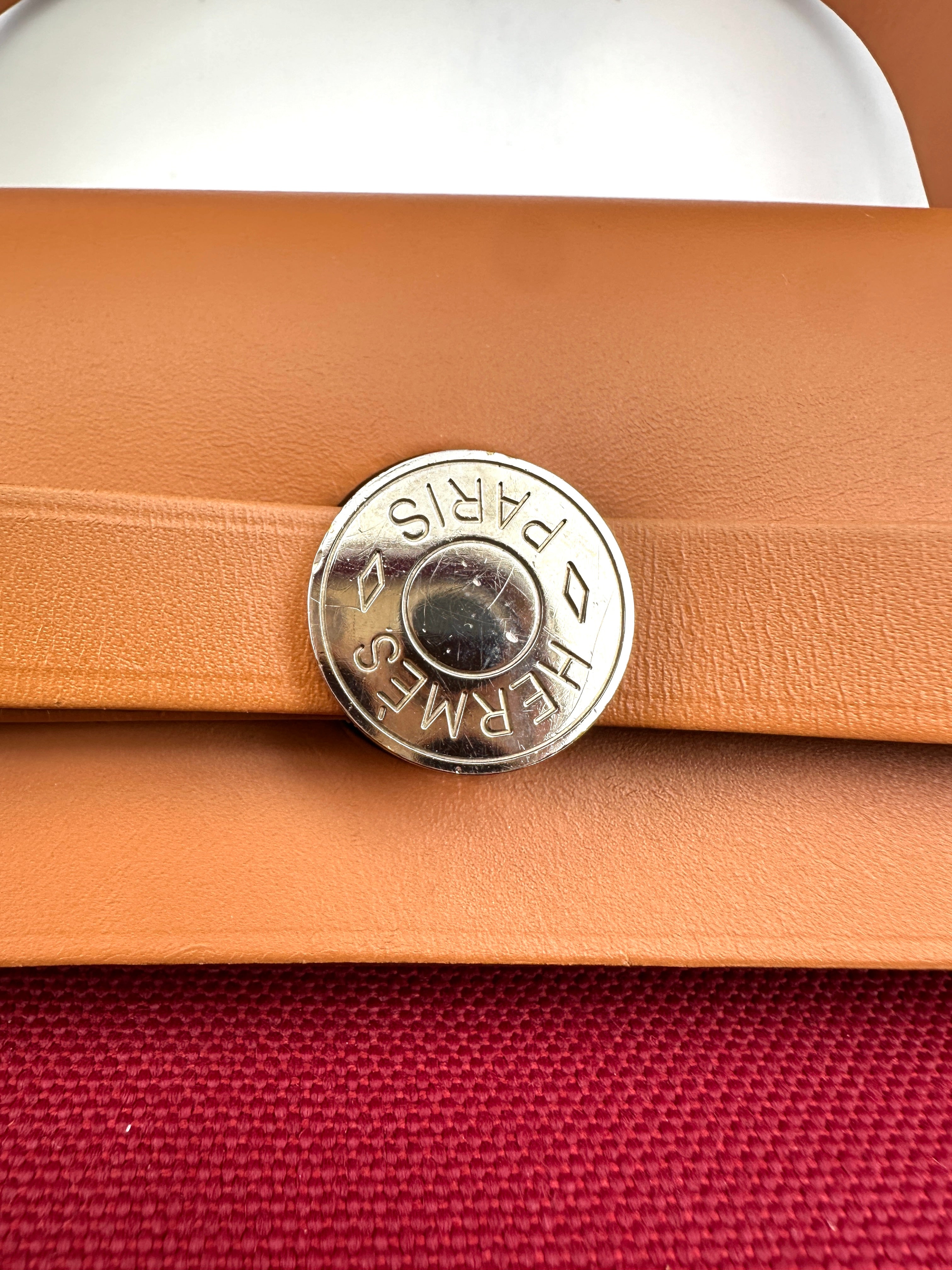 Hermes Herbag Zip 31 Red Toile Canvas Handle Bag HR102