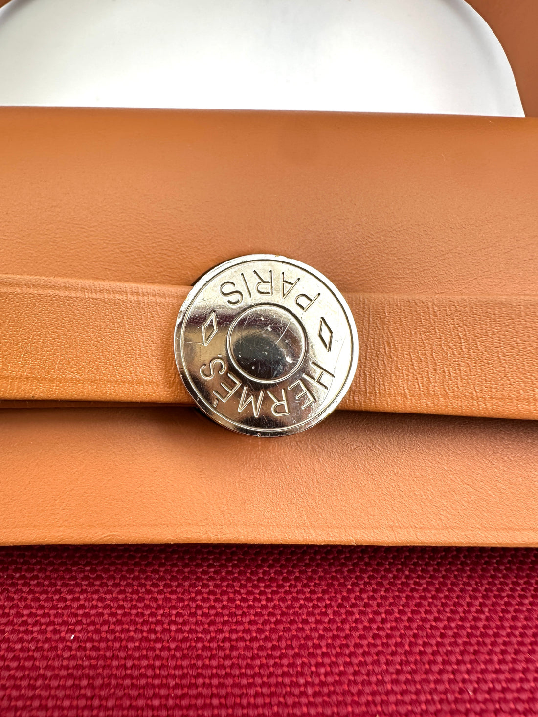Hermes Herbag Zip 31 Red Toile Canvas Handle Bag HR102