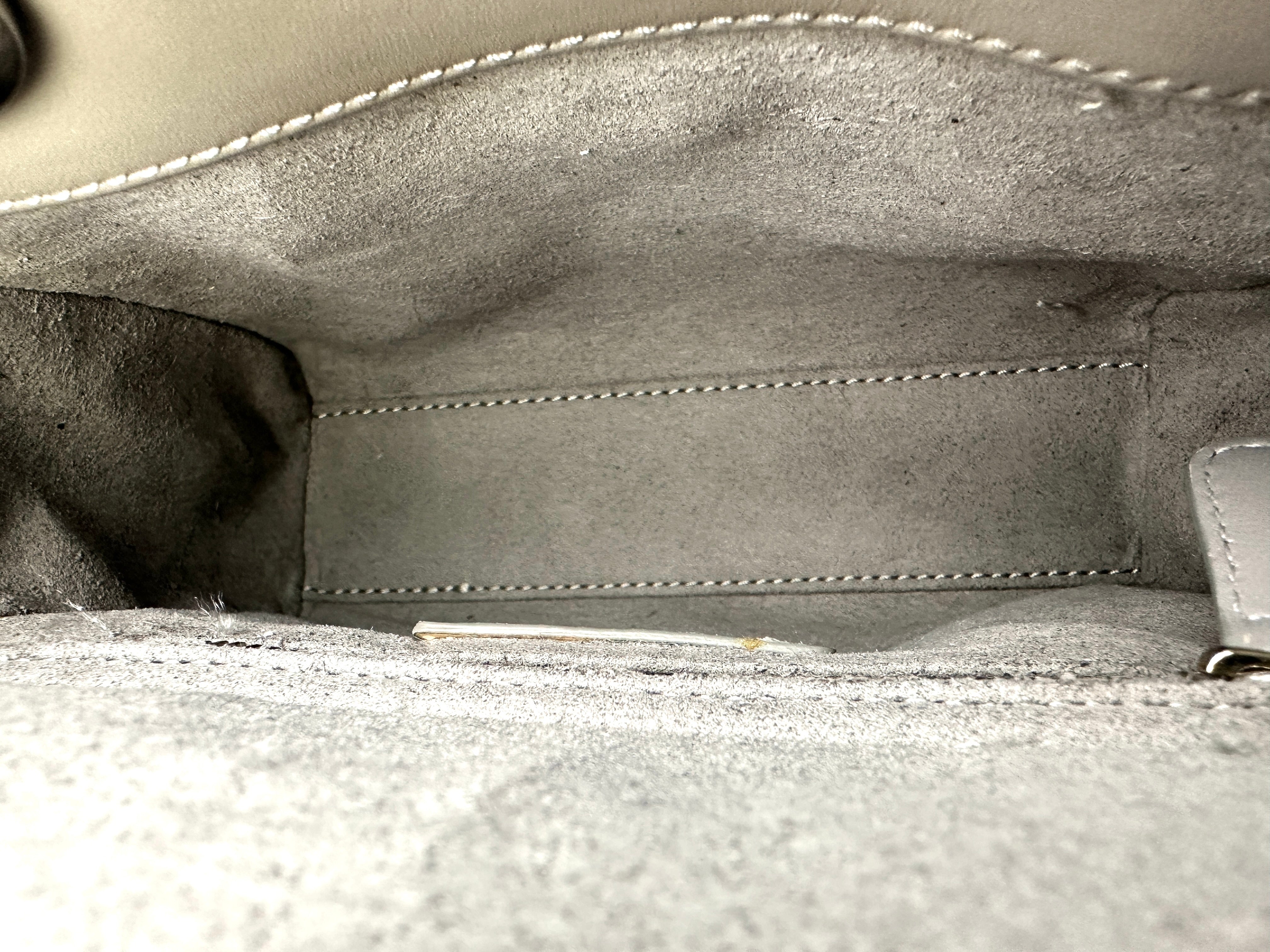 Christian Dior Lady Dior Grey Cannage Lambskin Handle Bag With Silver Charms DR690
